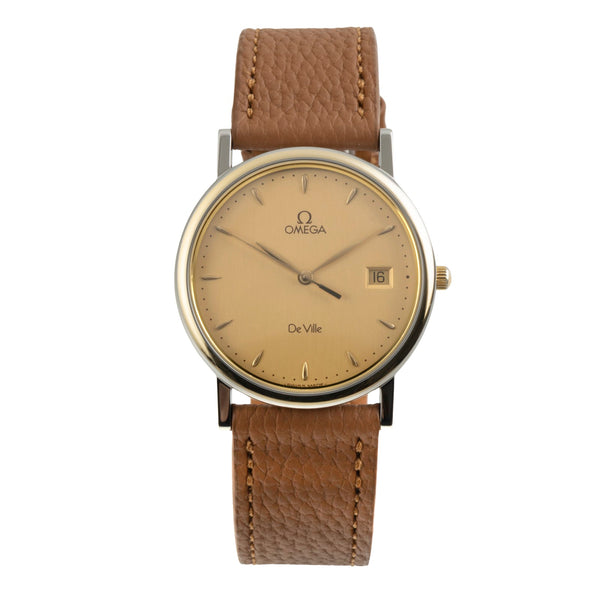 Omega De Ville acero / oro cuarzo reloj para caballeros 196.2430 Vintage  [2603179]