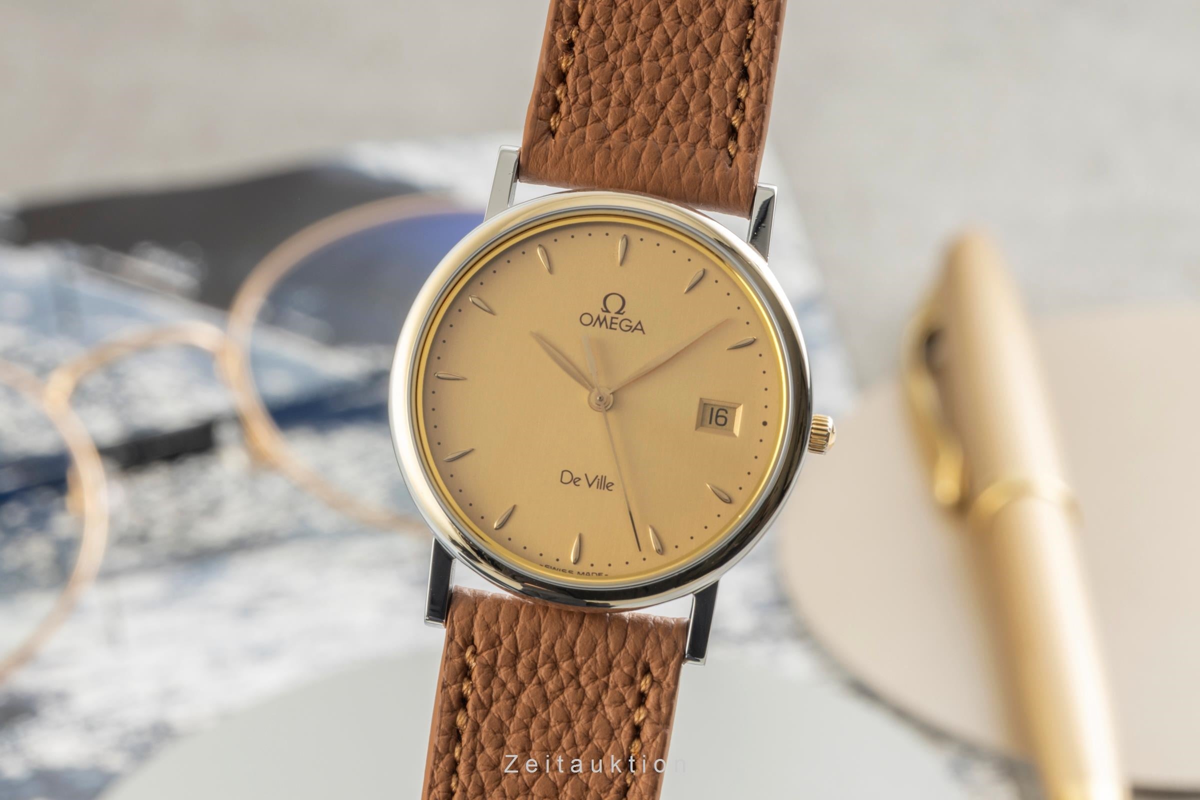Omega De Ville acero / oro cuarzo reloj para caballeros 196.2430 Vintage  [2603179]