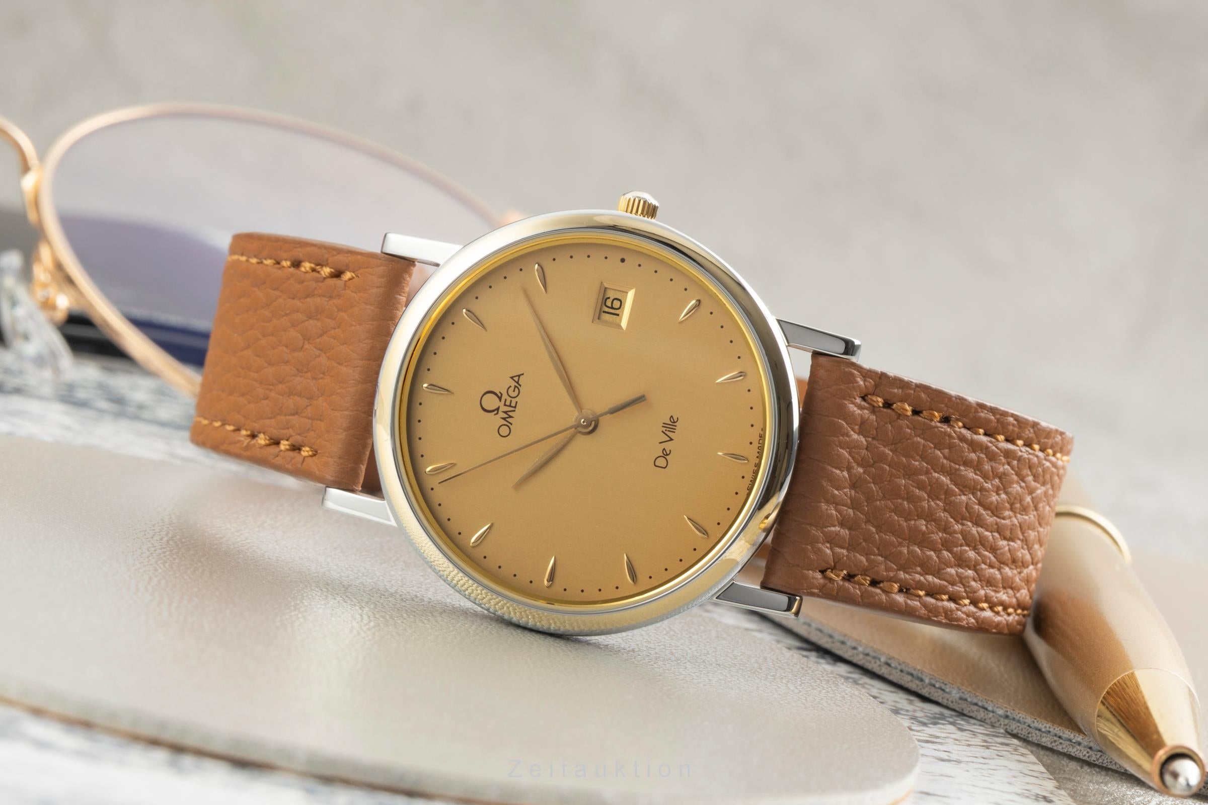 Omega De Ville acero / oro cuarzo reloj para caballeros 196.2430 Vintage  [2603179]