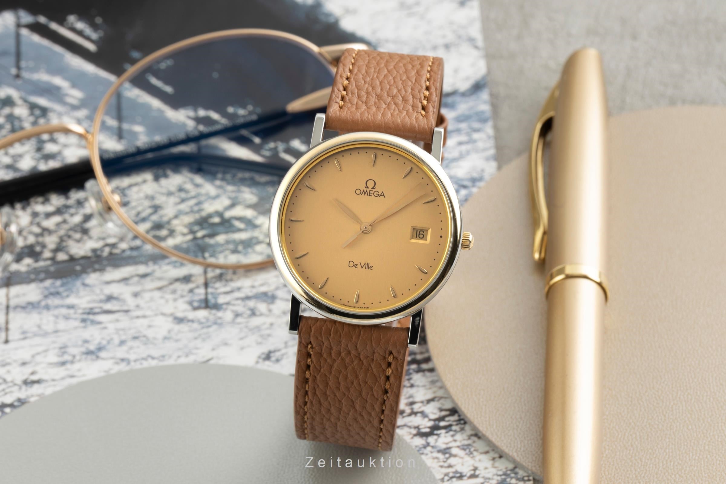 Omega De Ville acero / oro cuarzo reloj para caballeros 196.2430 Vintage  [2603179]