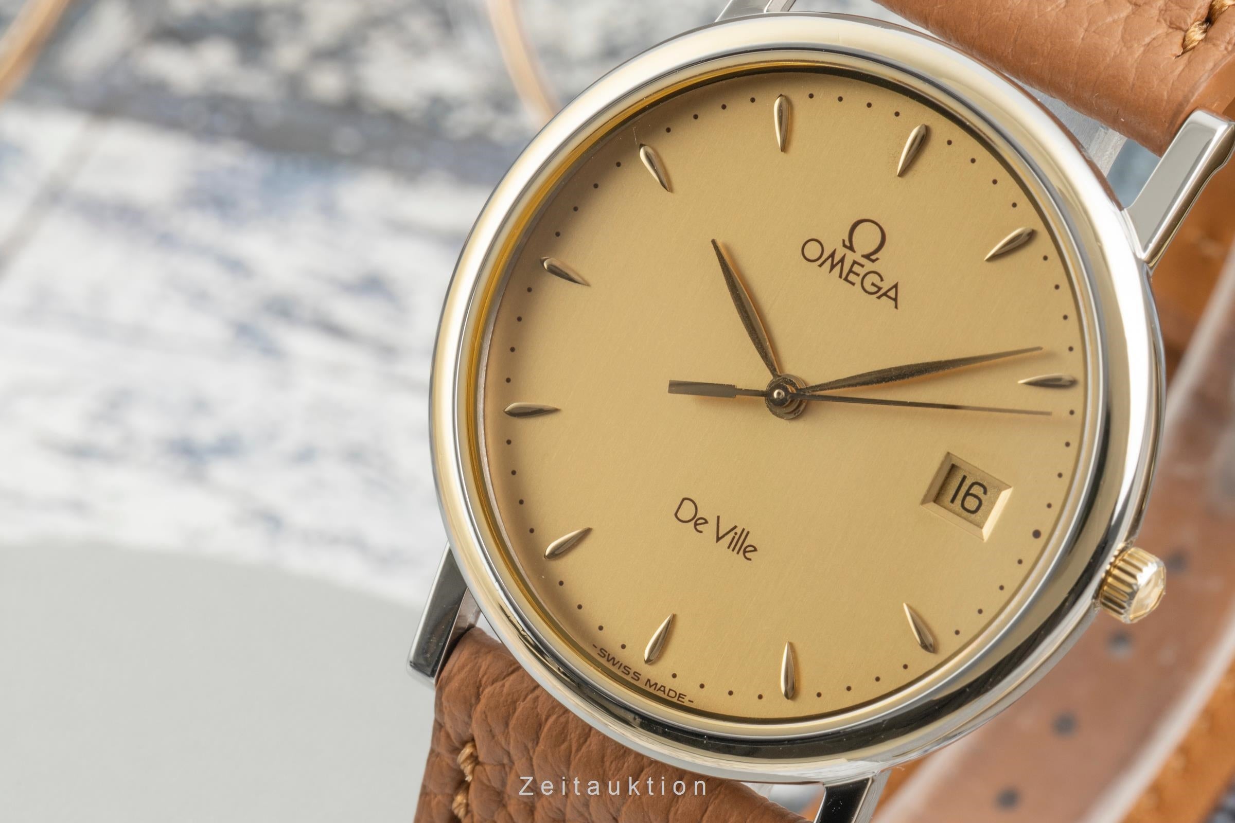 Omega De Ville acero / oro cuarzo reloj para caballeros 196.2430 Vintage  [2603179]