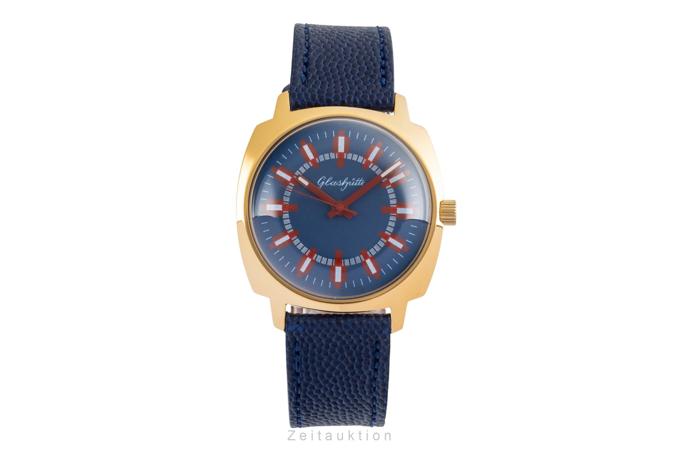 Glashütte Spezimatic latón bañado en oro automático reloj para caballeros Vintage  [2603181]