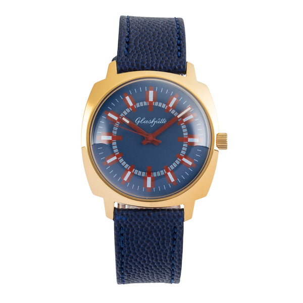 Glashütte Spezimatic latón bañado en oro automático reloj para caballeros Vintage  [2603181]