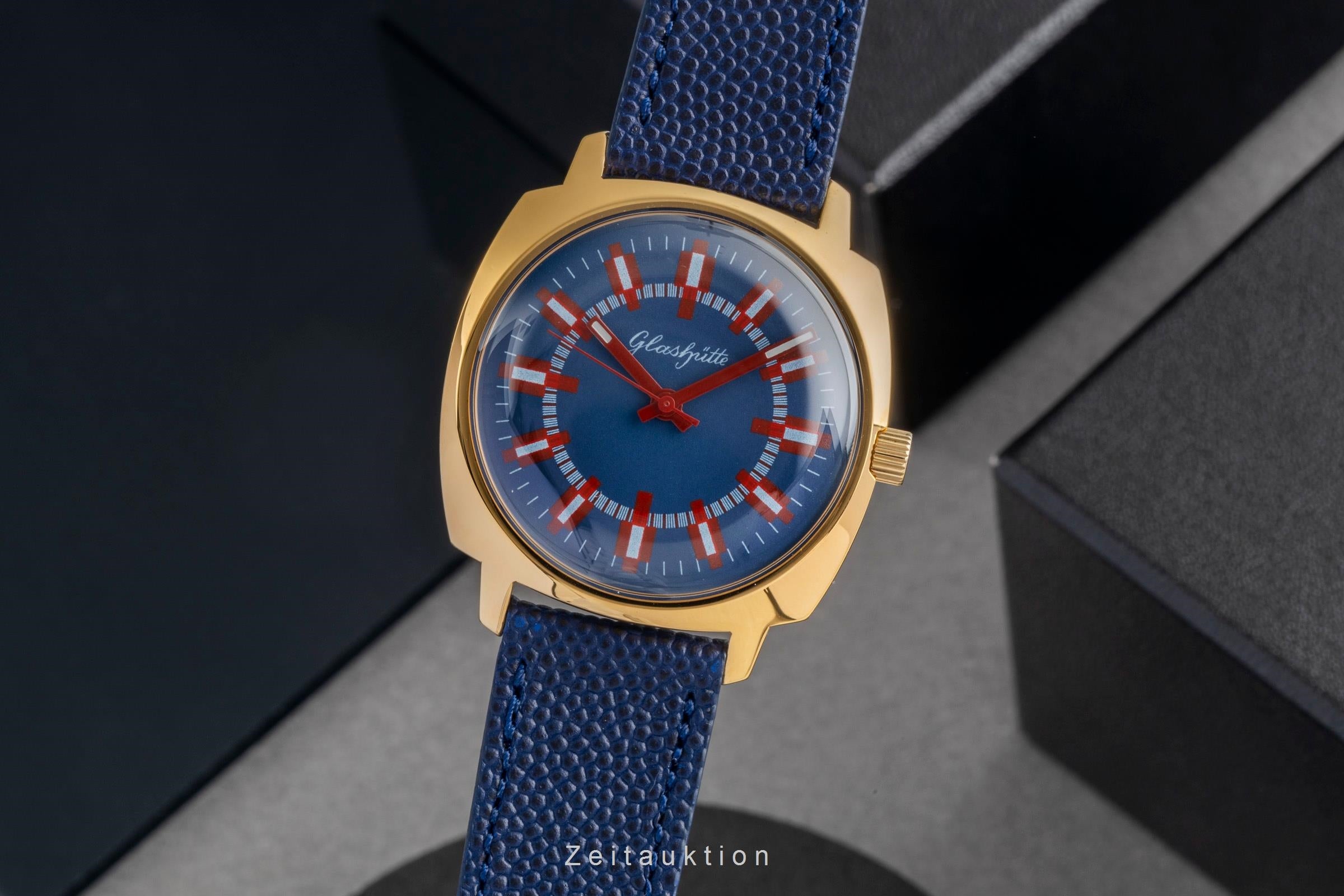 Glashütte Spezimatic latón bañado en oro automático reloj para caballeros Vintage  [2603181]