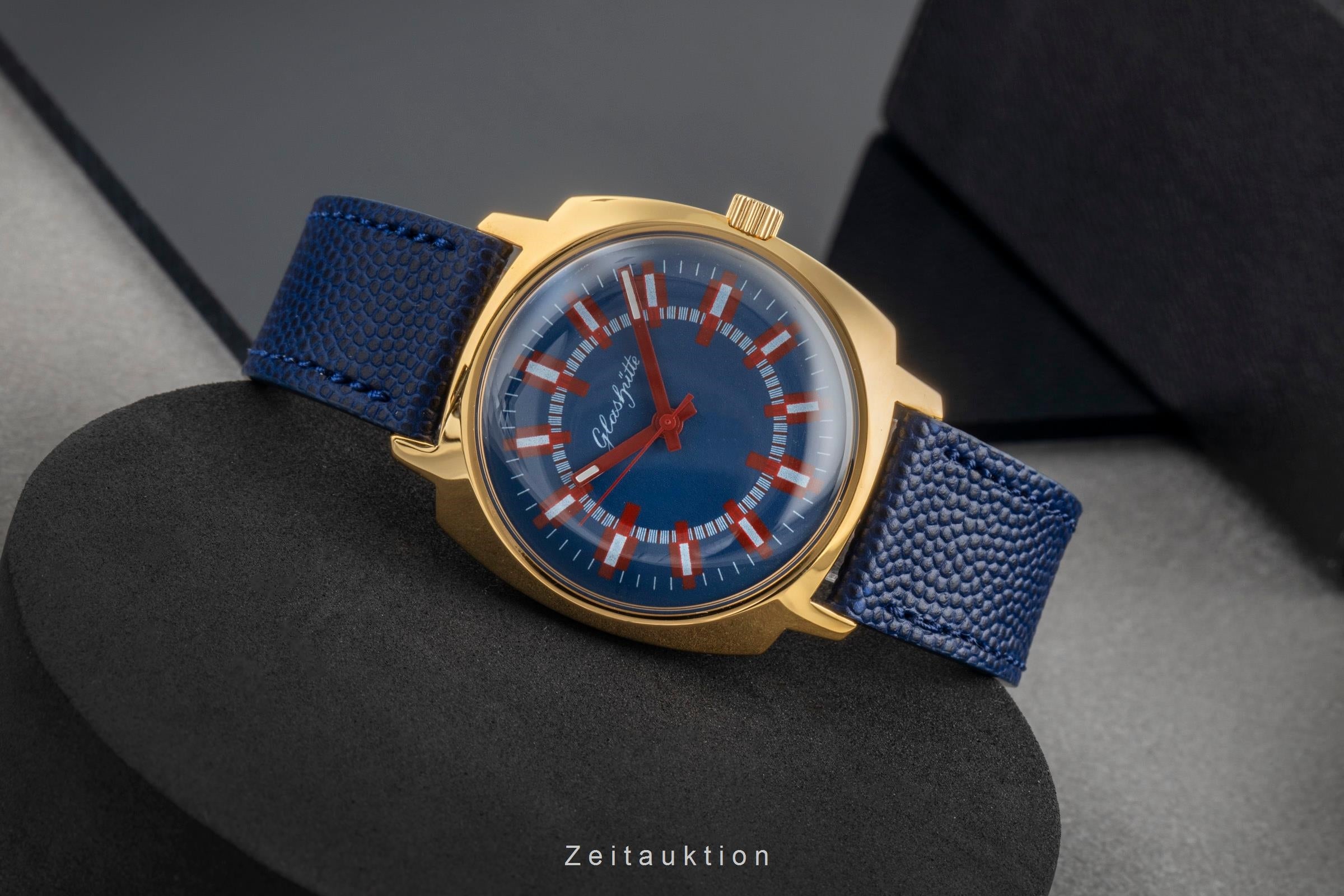 Glashütte Spezimatic latón bañado en oro automático reloj para caballeros Vintage  [2603181]