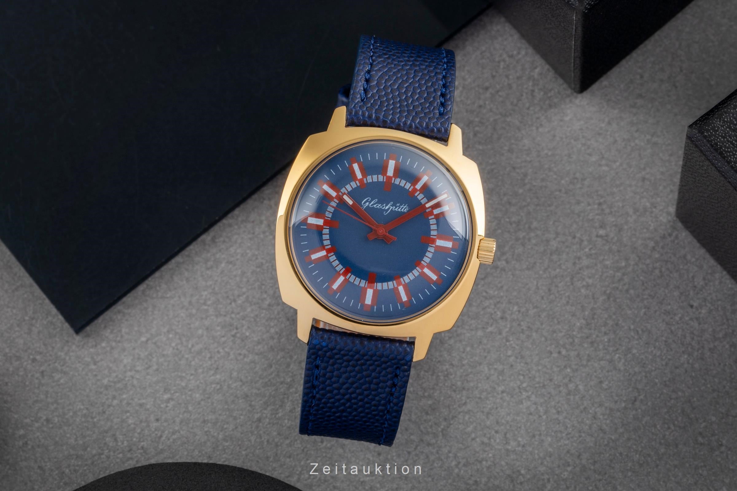 Glashütte Spezimatic latón bañado en oro automático reloj para caballeros Vintage  [2603181]