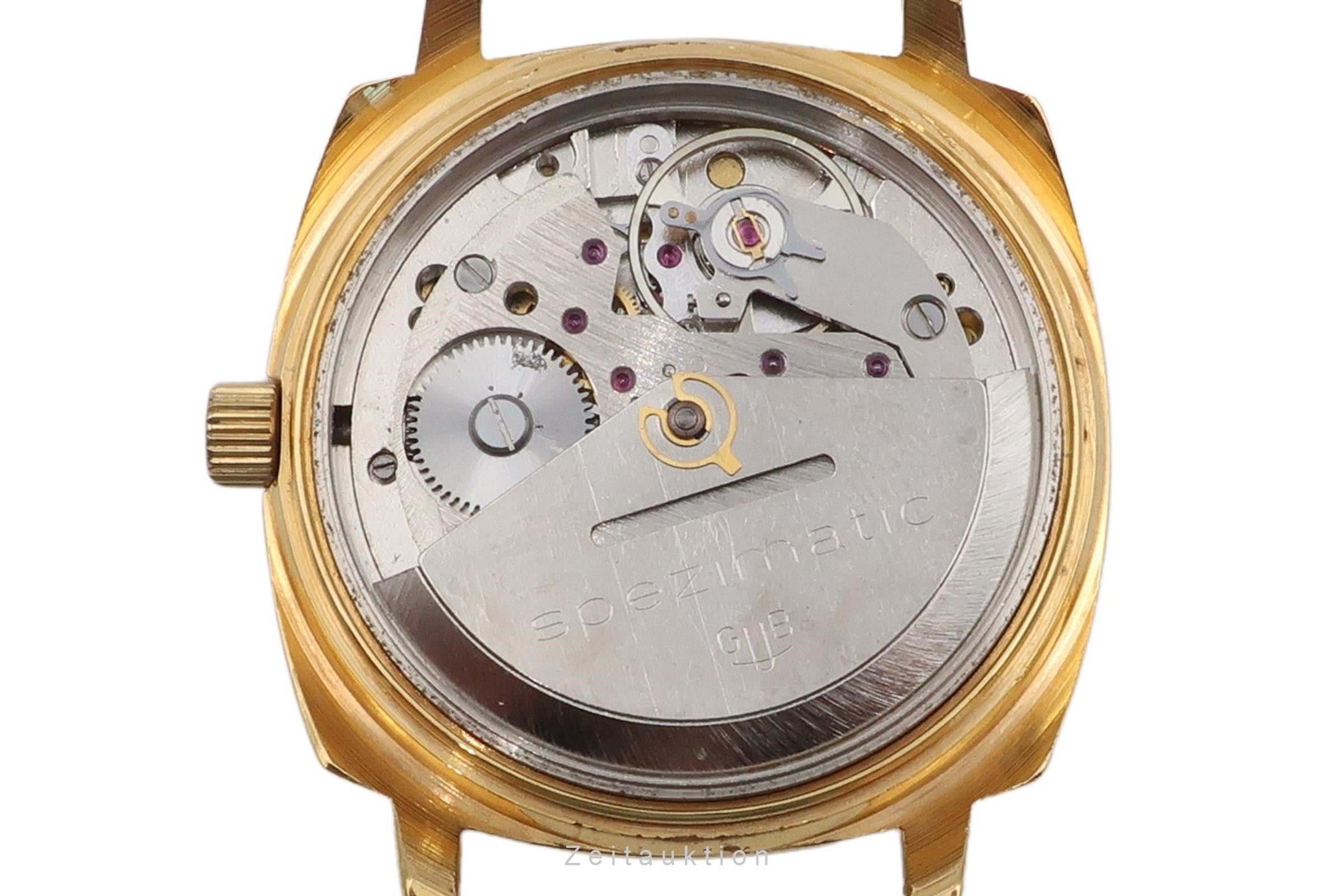 Glashütte Spezimatic latón bañado en oro automático reloj para caballeros Vintage  [2603181]