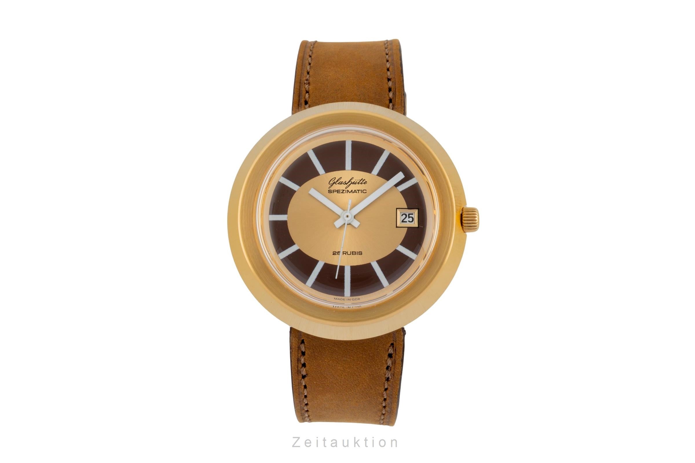 Glashütte Spezimatic latón bañado en oro automático reloj para caballeros Vintage  [2603182]