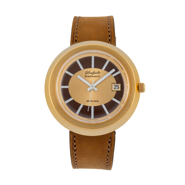 Glashütte Spezimatic latón bañado en oro automático reloj para caballeros Vintage  [2603182]