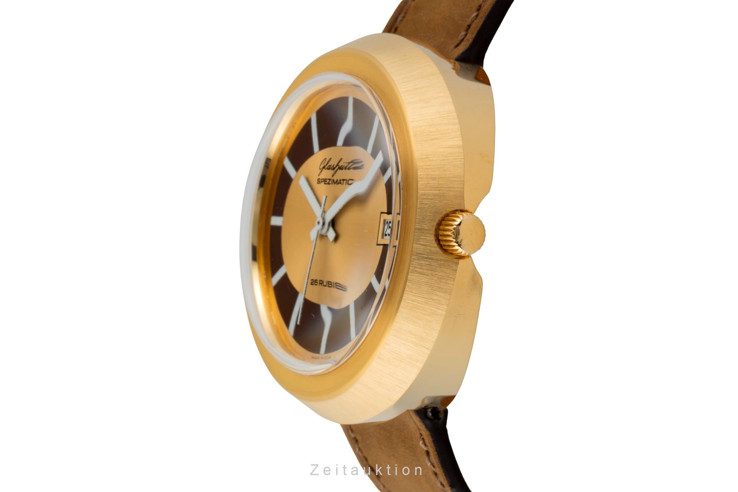 Glashütte Spezimatic latón bañado en oro automático reloj para caballeros Vintage  [2603182]