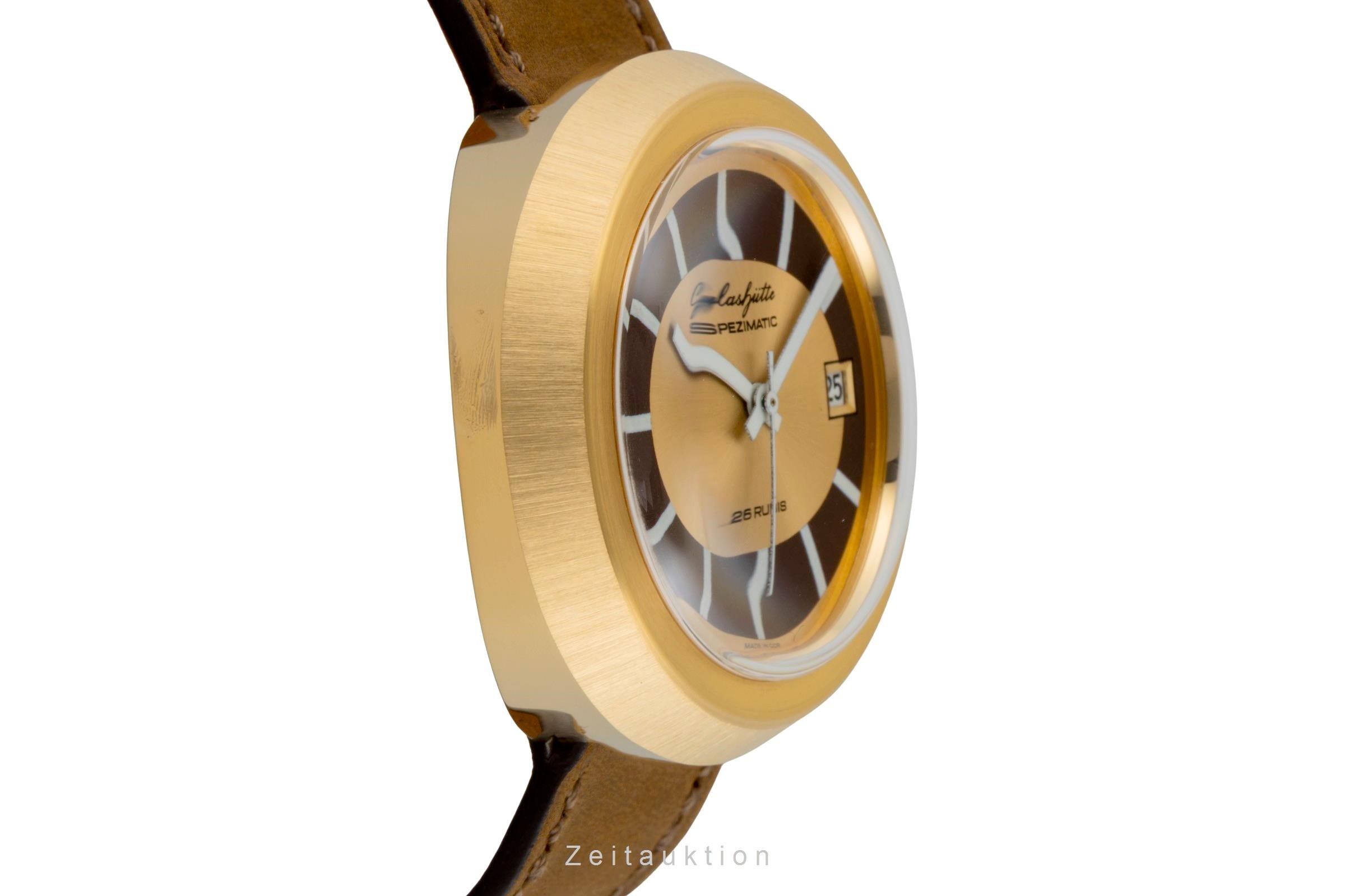 Glashütte Spezimatic latón bañado en oro automático reloj para caballeros Vintage  [2603182]