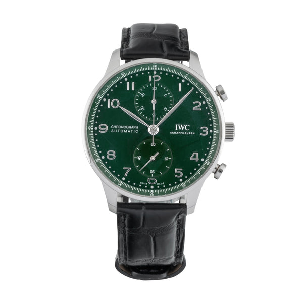 IWC Portugieser cronografo acciaio automatismo orologio da uomo IW371615 LP: 9100EUR  [2603212]