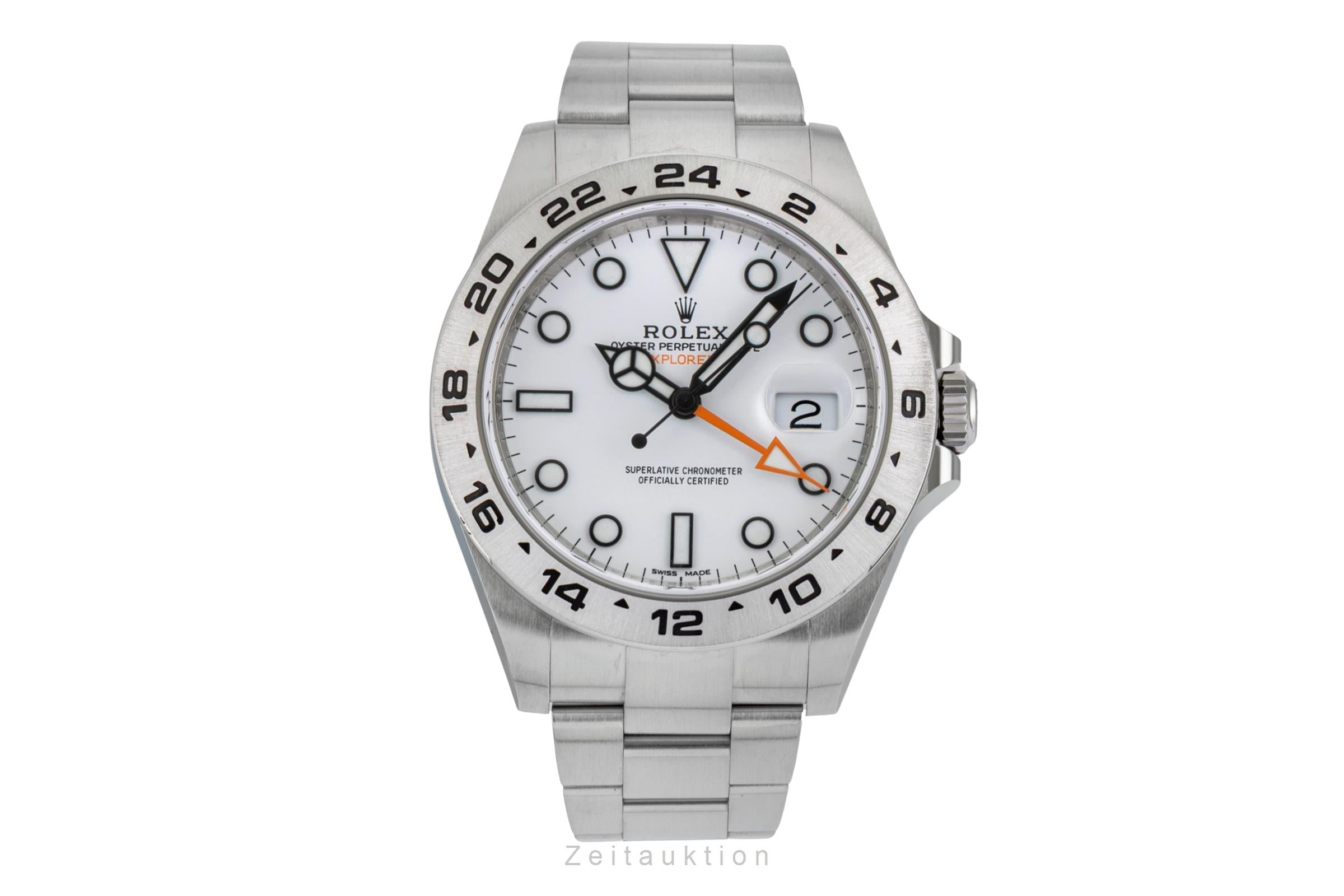 Rolex Explorer II White Dial Oyster Edelstahl Automatik Herrenuhr Ref 216570 B&P [2603236]