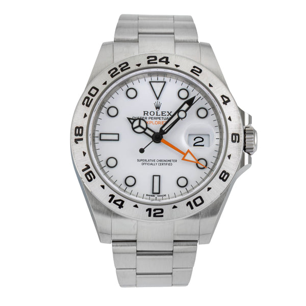 Rolex Explorer II White Dial Oyster Edelstahl Automatik Herrenuhr Ref 216570 B&P [2603236]