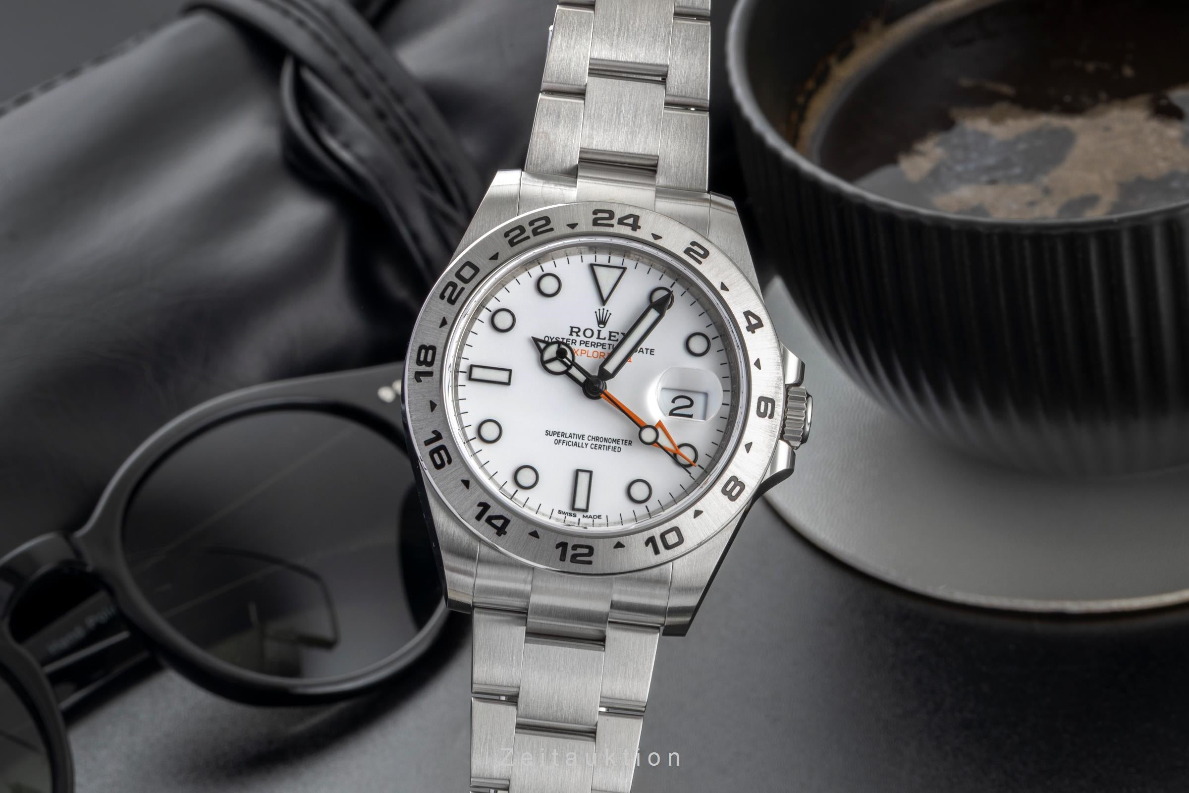 Rolex Explorer II White Dial Oyster Edelstahl Automatik Herrenuhr Ref 216570 B&P [2603236]