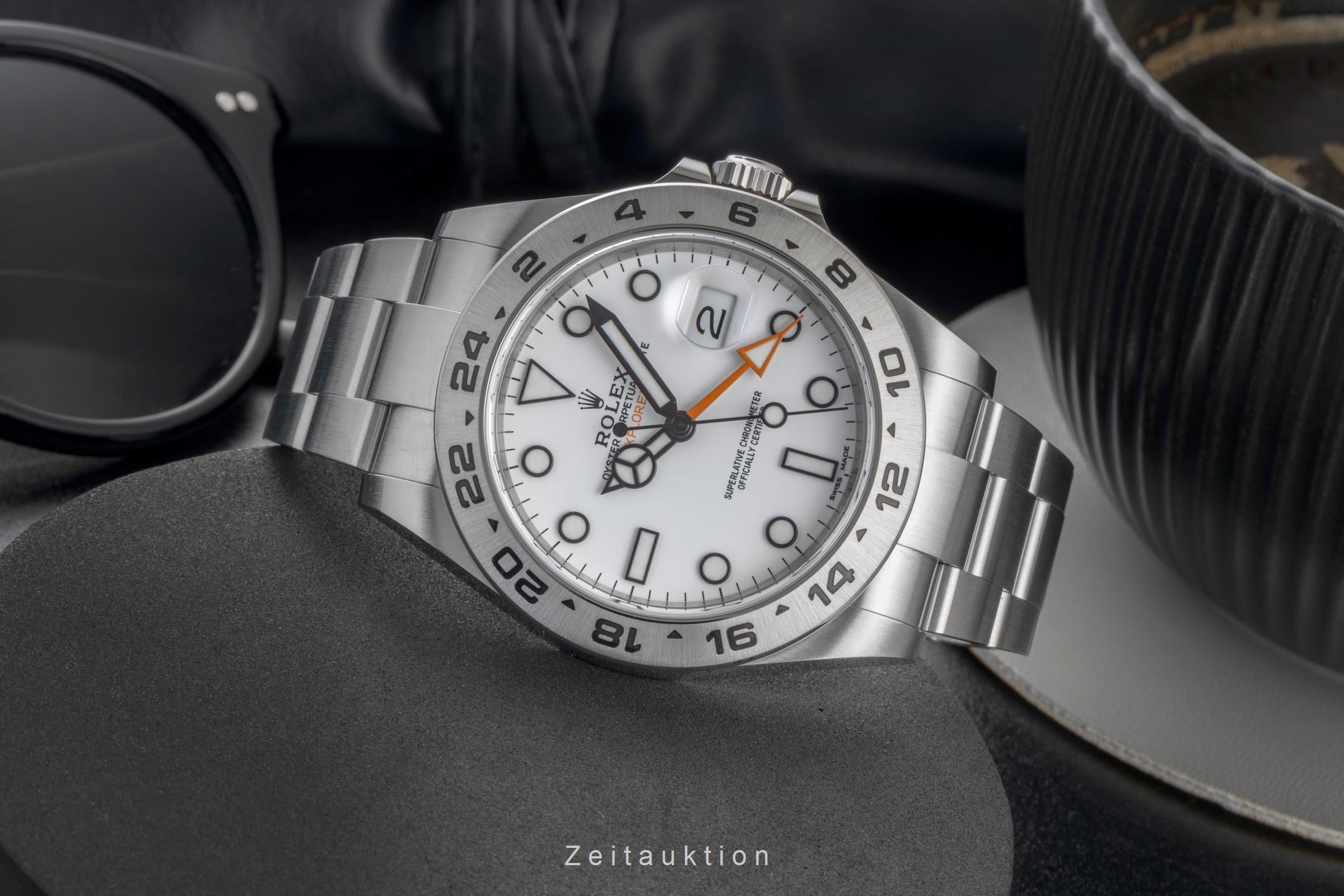 Rolex Explorer II White Dial Oyster Edelstahl Automatik Herrenuhr Ref 216570 B&P [2603236]