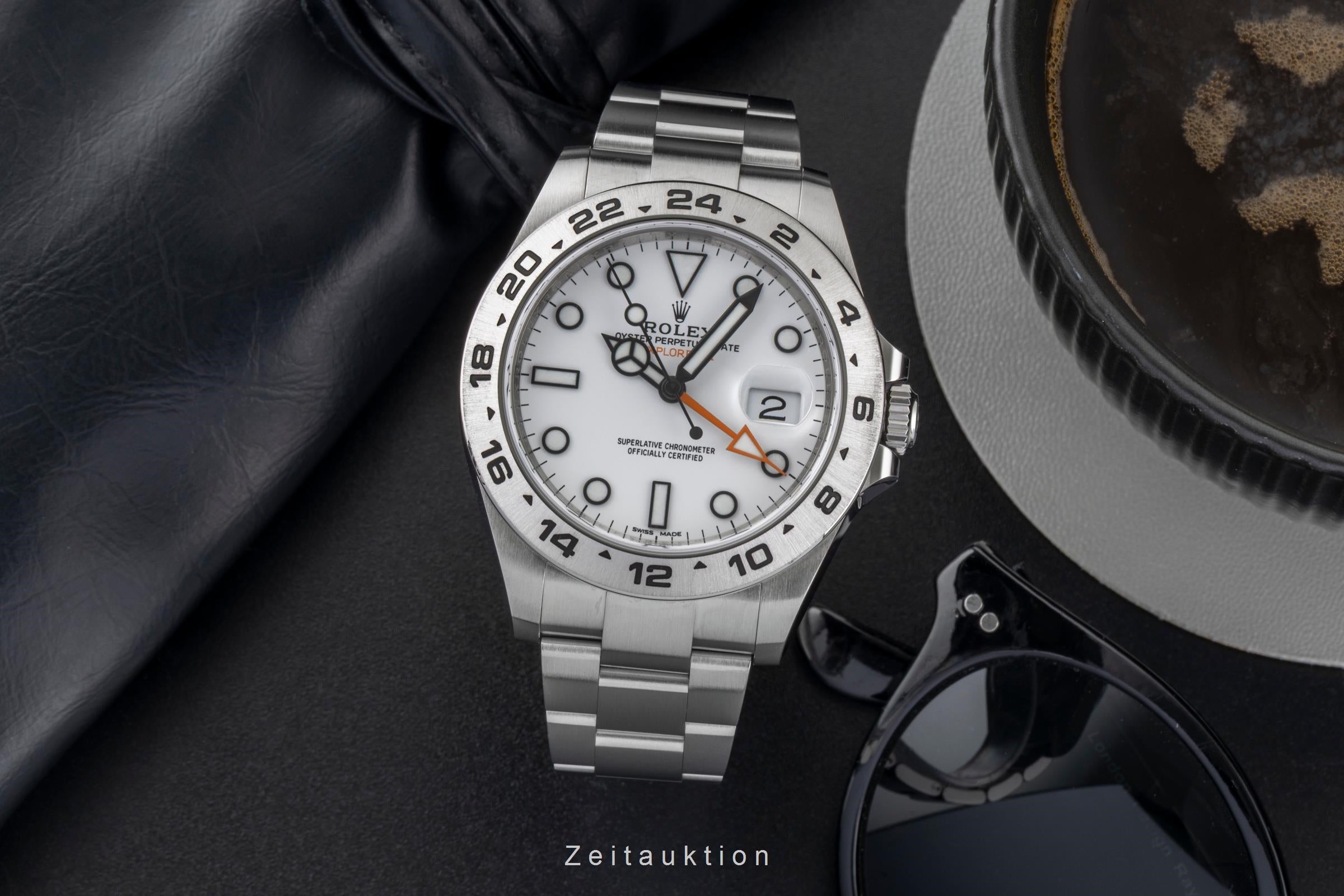 Rolex Explorer II White Dial Oyster Edelstahl Automatik Herrenuhr Ref 216570 B&P [2603236]