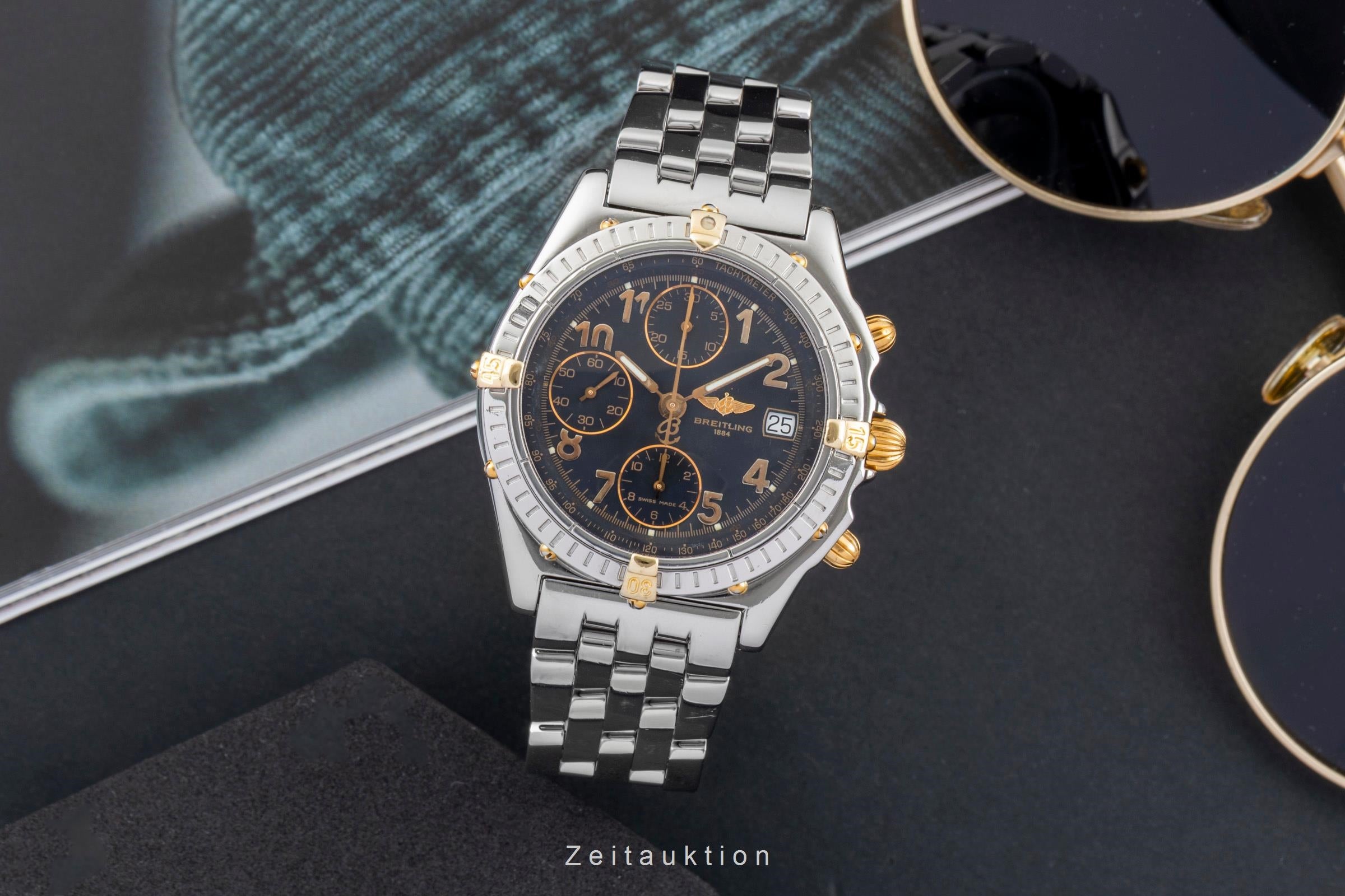 Breitling Chronomat chronograph gilt / steel automatic men's watch B13050.1  [2603300]