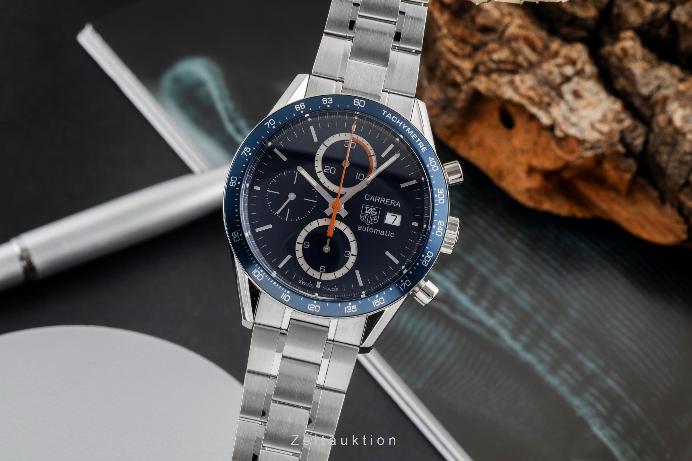 Tag Heuer Carrera Date Chronograph Automatik Edelstahl Ref. CV2015 B&P [2603323]