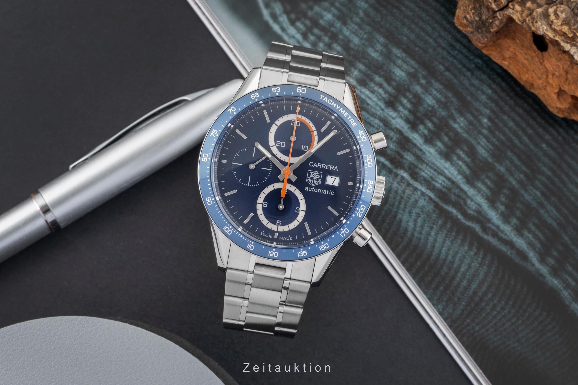 Tag Heuer Carrera Date Chronograph Automatik Edelstahl Ref. CV2015 B&P [2603323]