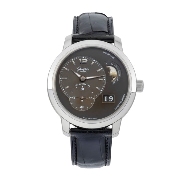 Glashütte PanoMaticLunar acero automático reloj para caballeros 90-02-36-12-05  [2603360]