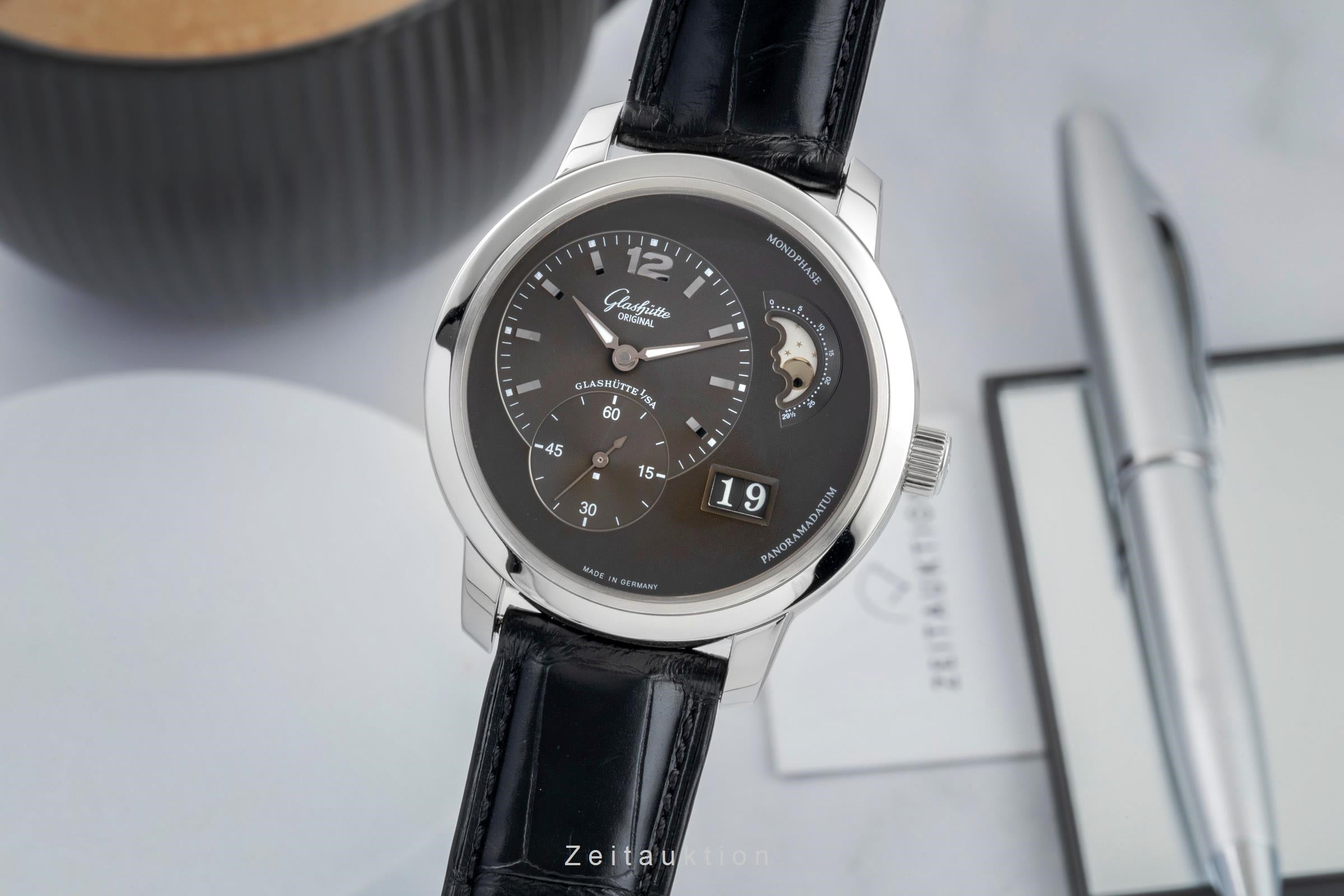 Glashütte PanoMaticLunar acero automático reloj para caballeros 90-02-36-12-05  [2603360]