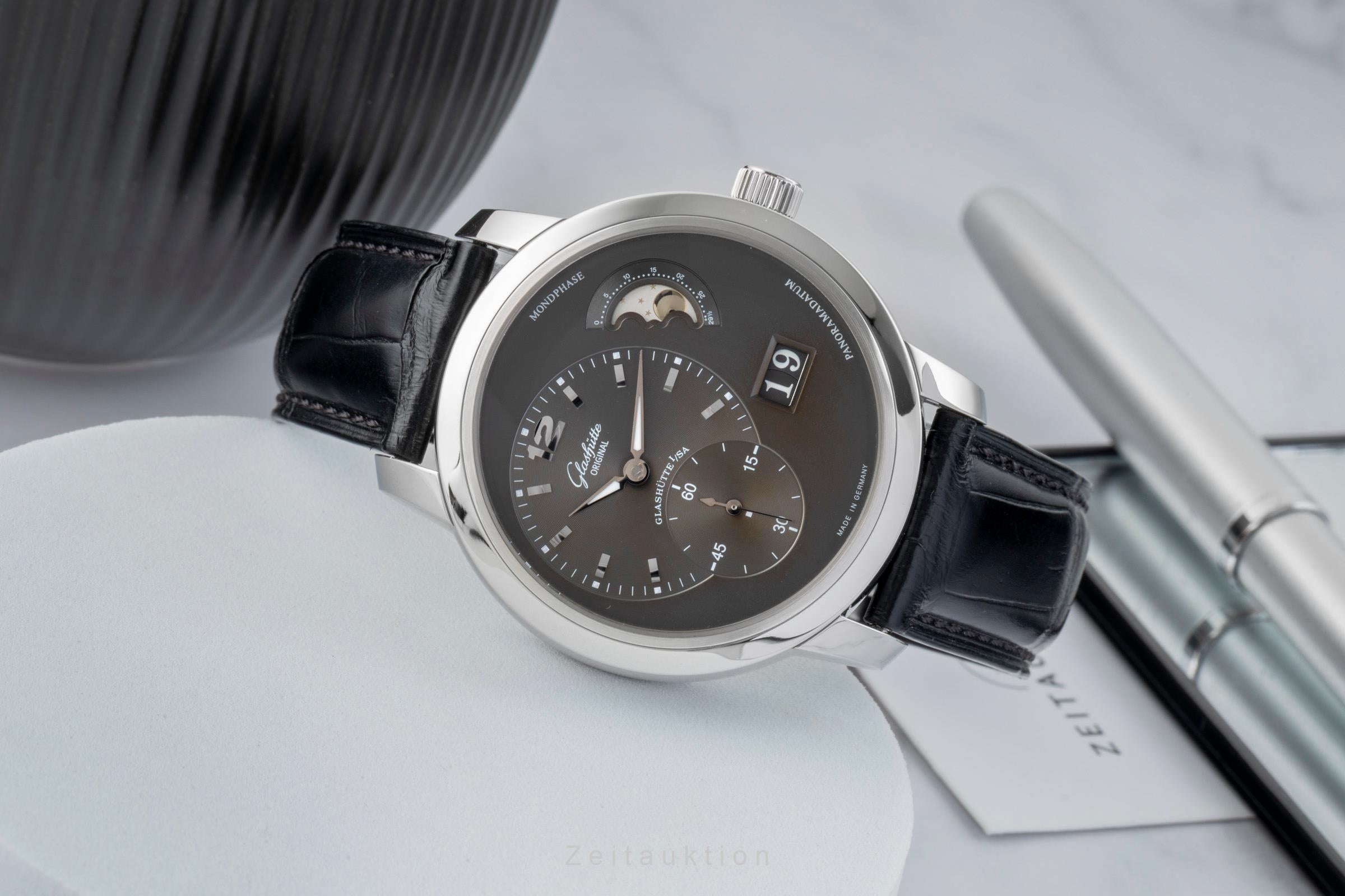 Glashütte PanoMaticLunar acero automático reloj para caballeros 90-02-36-12-05  [2603360]