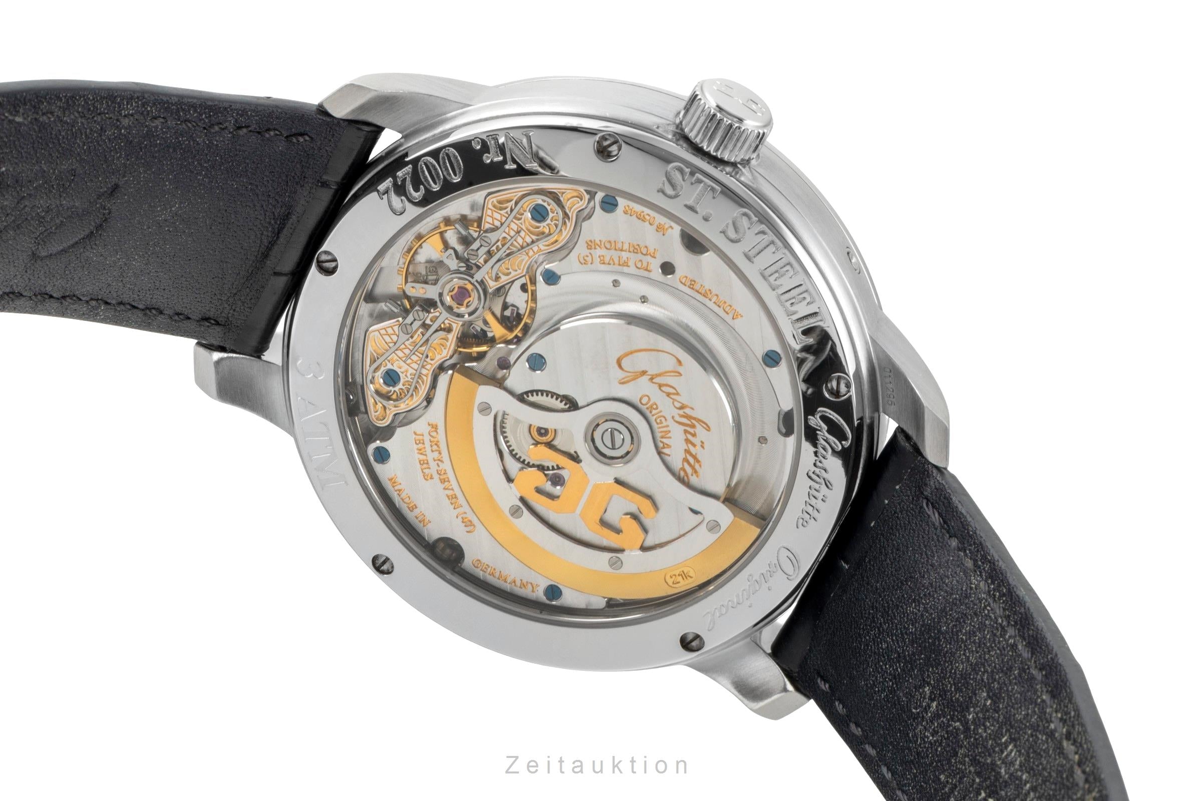 Glashütte PanoMaticLunar acero automático reloj para caballeros 90-02-36-12-05  [2603360]