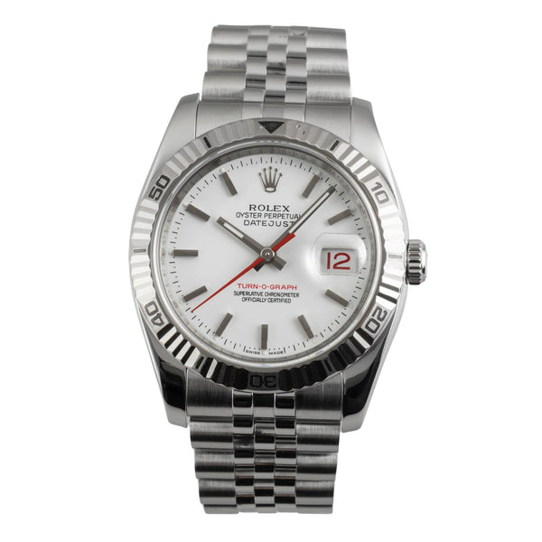 Rolex Datejust Turn-O-Graph acero / oro blanco automático reloj para caballeros 116264  [2603363]