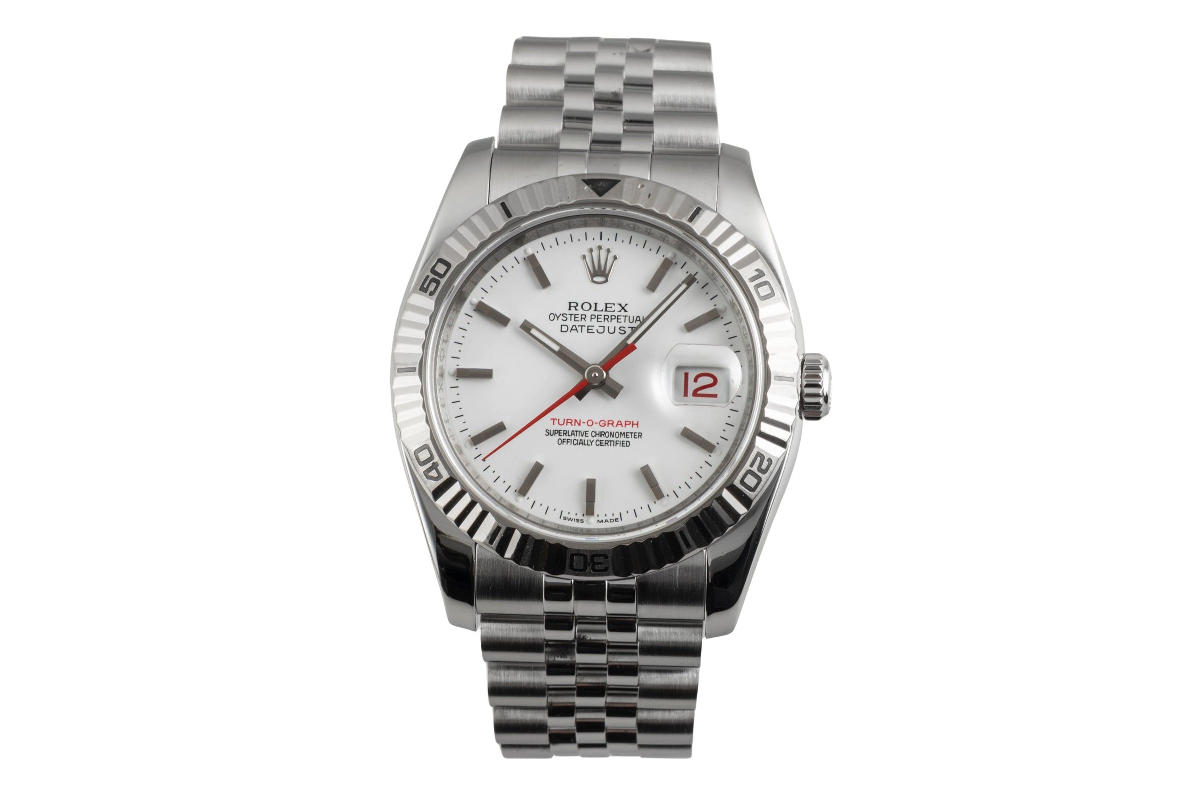 Rolex Datejust Turn-O-Graph Stahl Weissgold Automatik Herrenuhr 116264 [2603363]