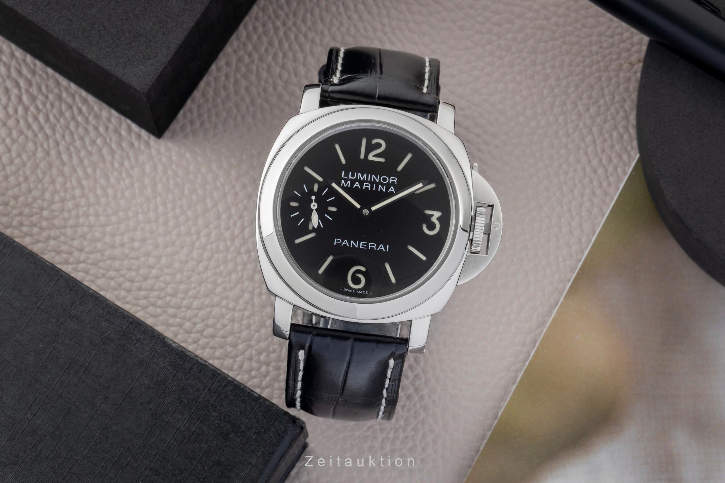 Panerai Luminor Marina Edelstahl Automatik Herrenuhr Ref. PAM00111 B&P 2015 [2603370]