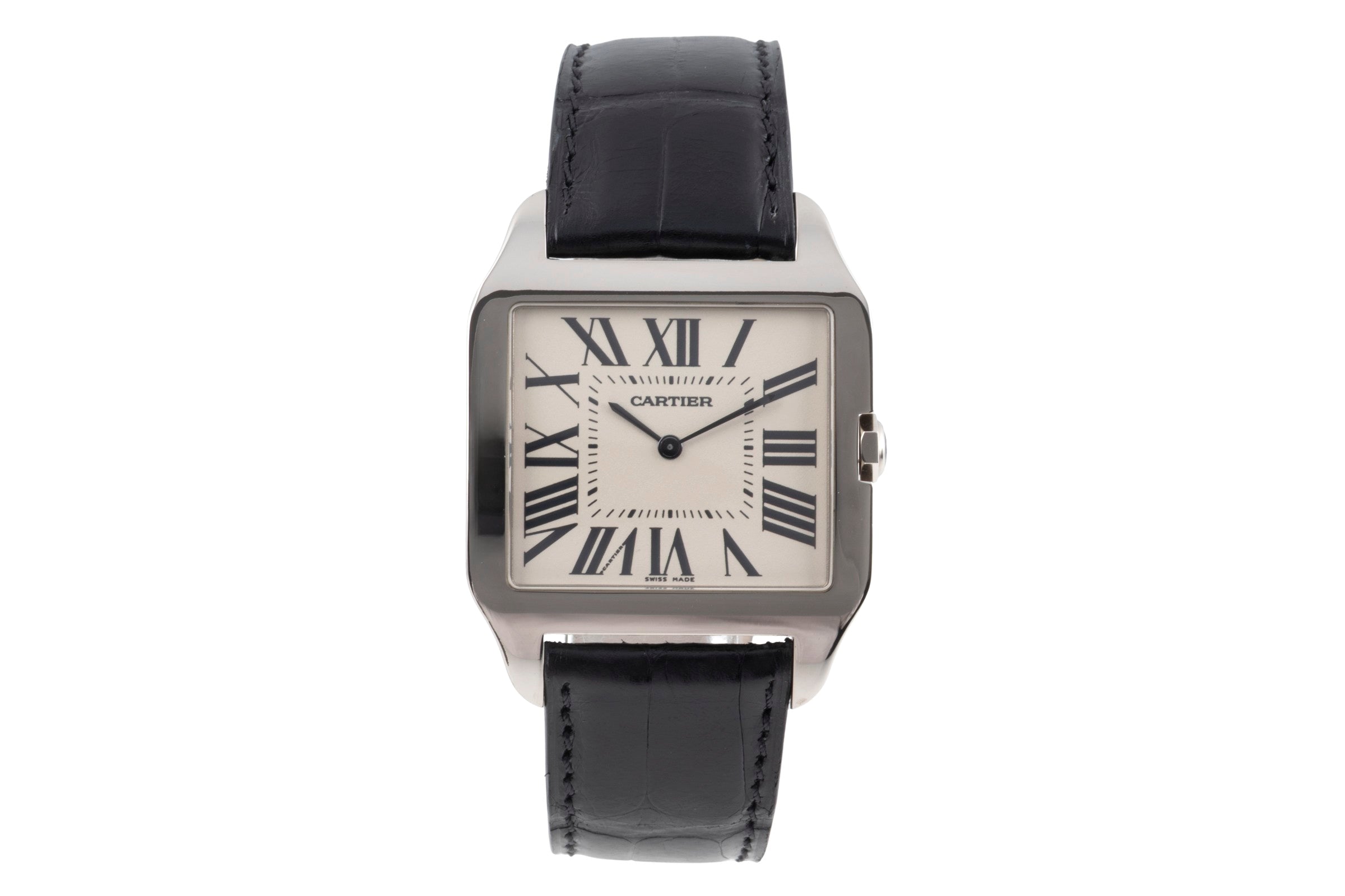 Cartier Santos Dumont 18k (0,750) Weissgold Handaufzug Herrenuhr Ref. W2007051  [2603385]