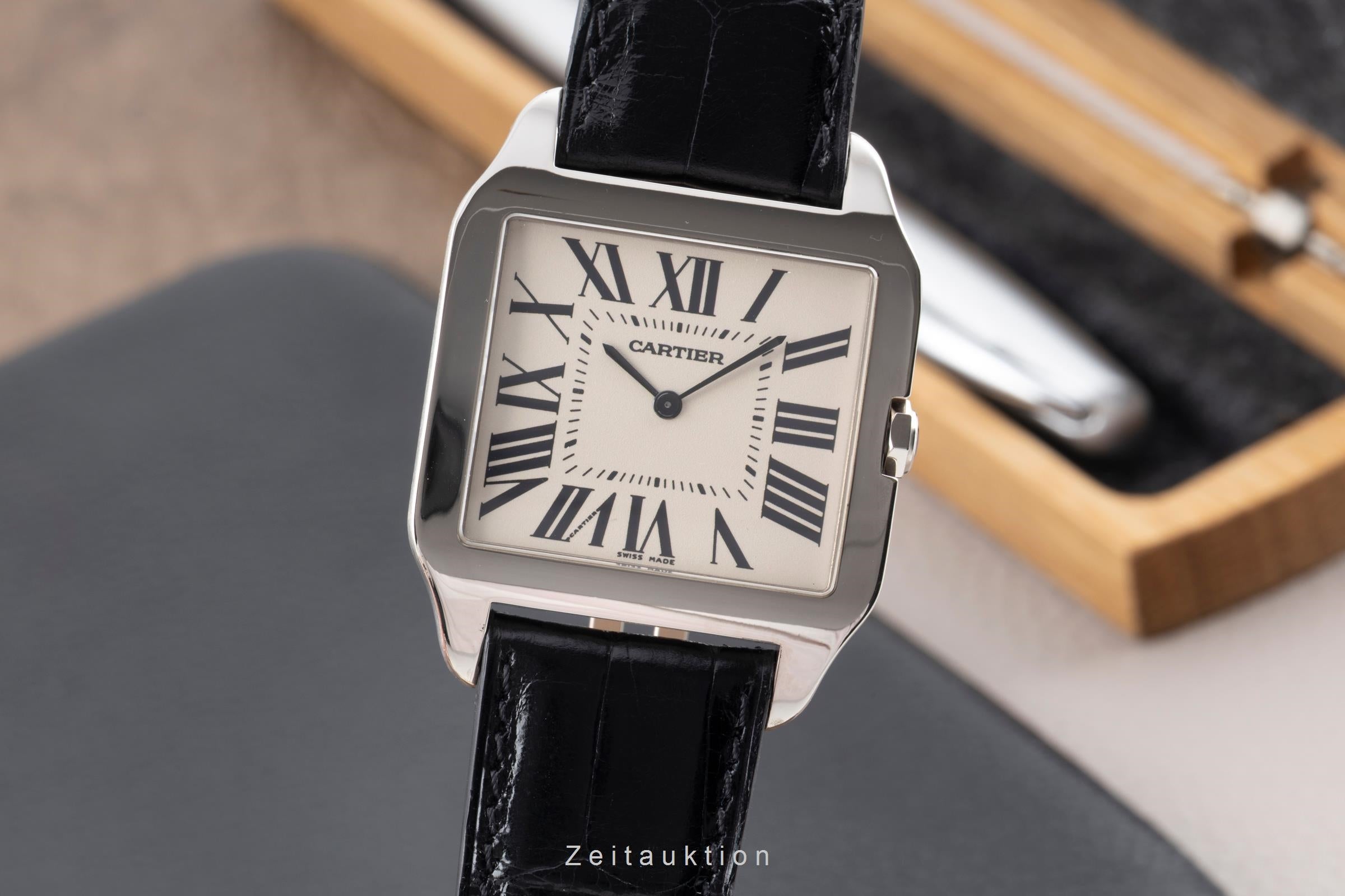 Cartier Santos Dumont oro blanco de 18 quilates cuerda manual reloj para caballeros W2007051  [2603385]