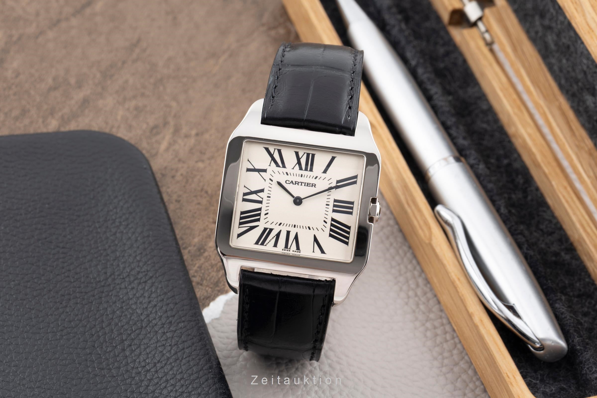 Cartier Santos Dumont oro blanco de 18 quilates cuerda manual reloj para caballeros W2007051  [2603385]