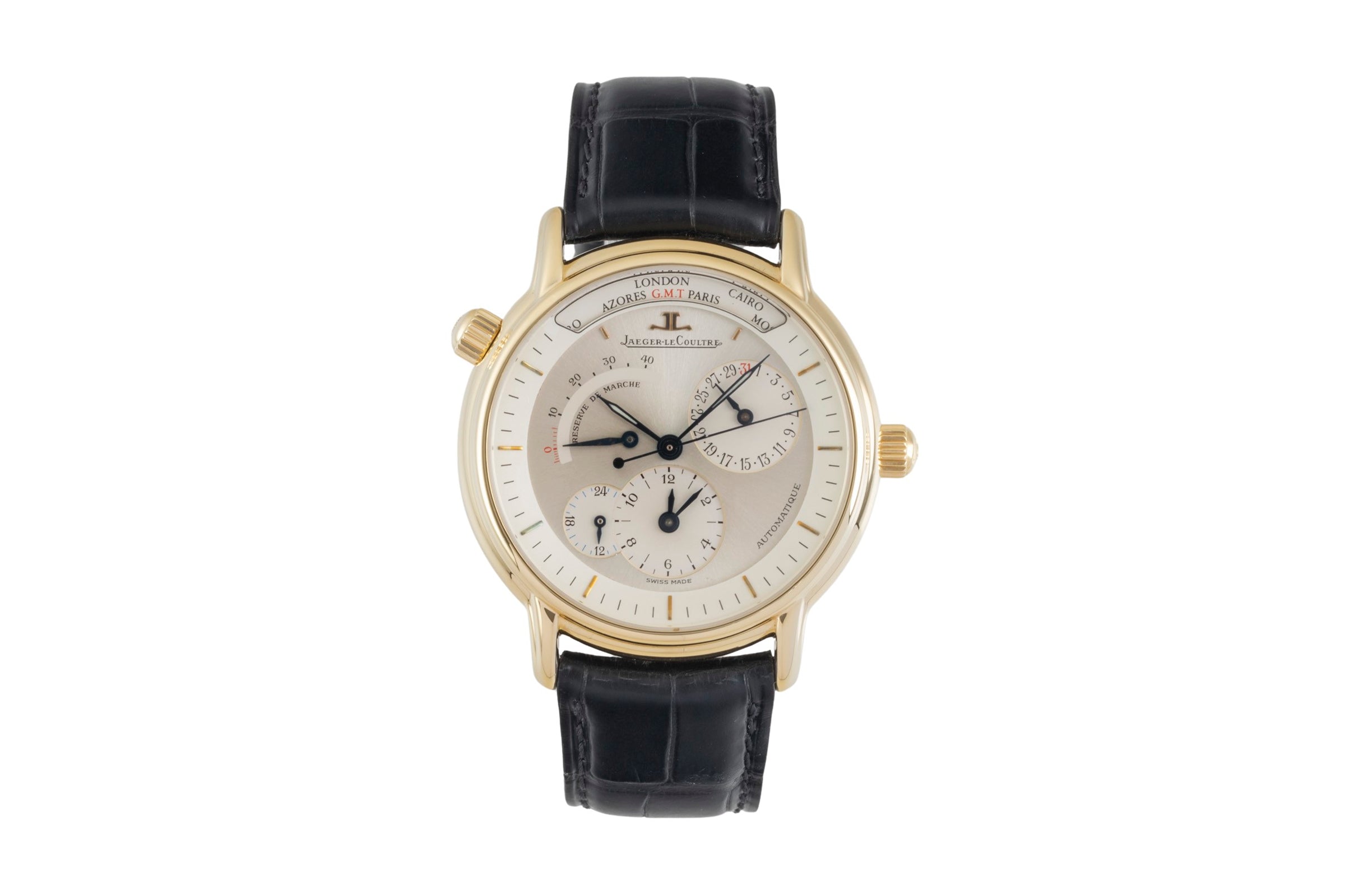 Jaeger LeCoultre Master Geographic oro de 18 quilates automático reloj para caballeros 169.1.92  [2603402]