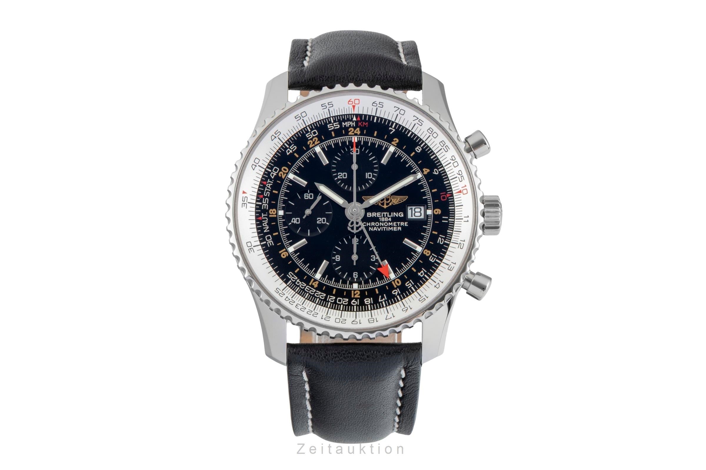 Breitling Navitimer World chronograph steel automatic Kal. B24 Ref