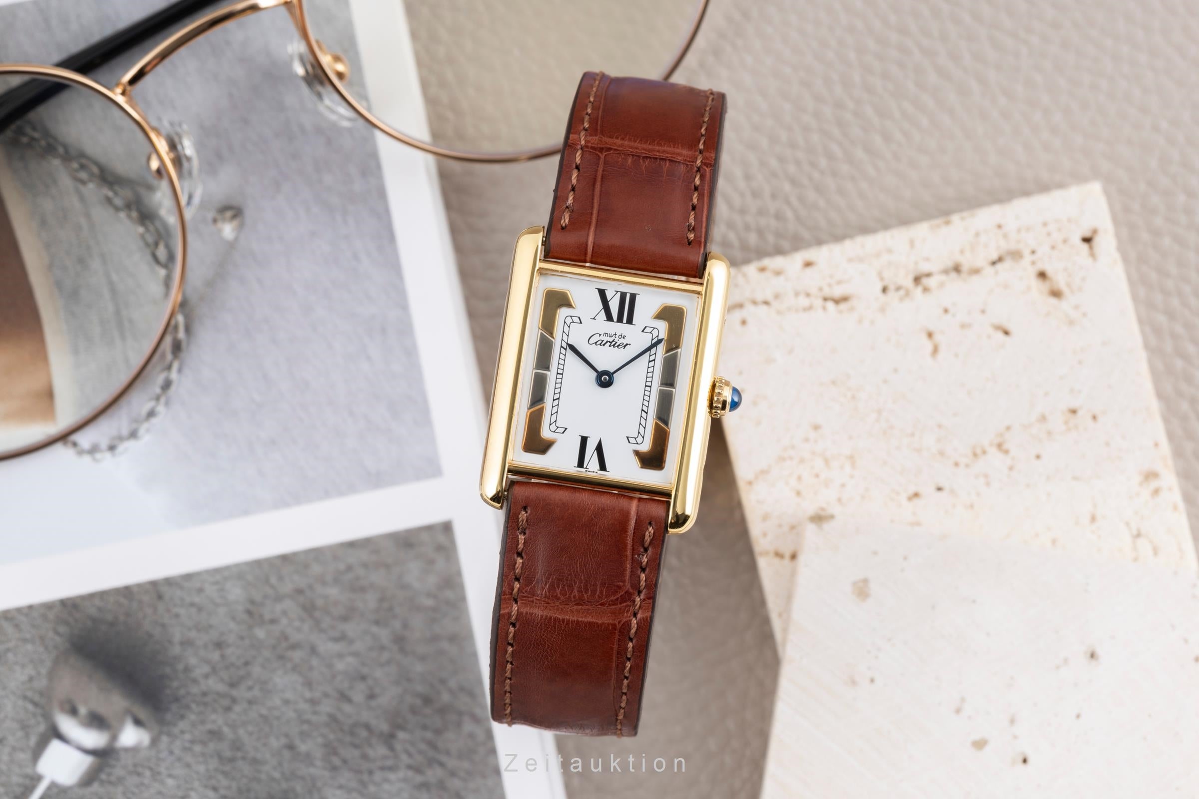 Cartier Tank silver-gilt quartz women's watch W1006254  [2603404]