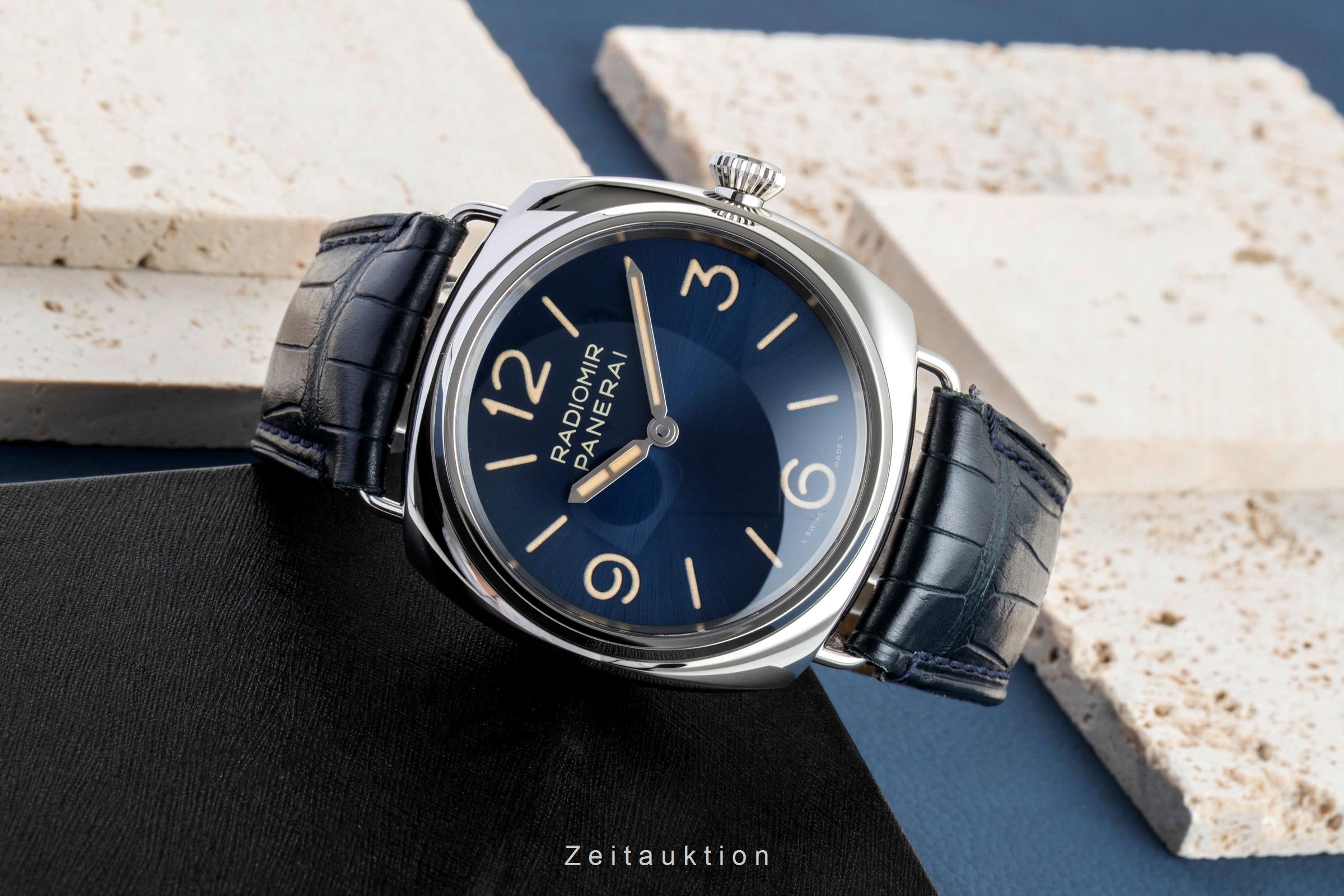 Panerai Radiomir Officine 45 Blue Dial Stahl Handaufzug Herren PAM01383 B&P 2024 [2603408]