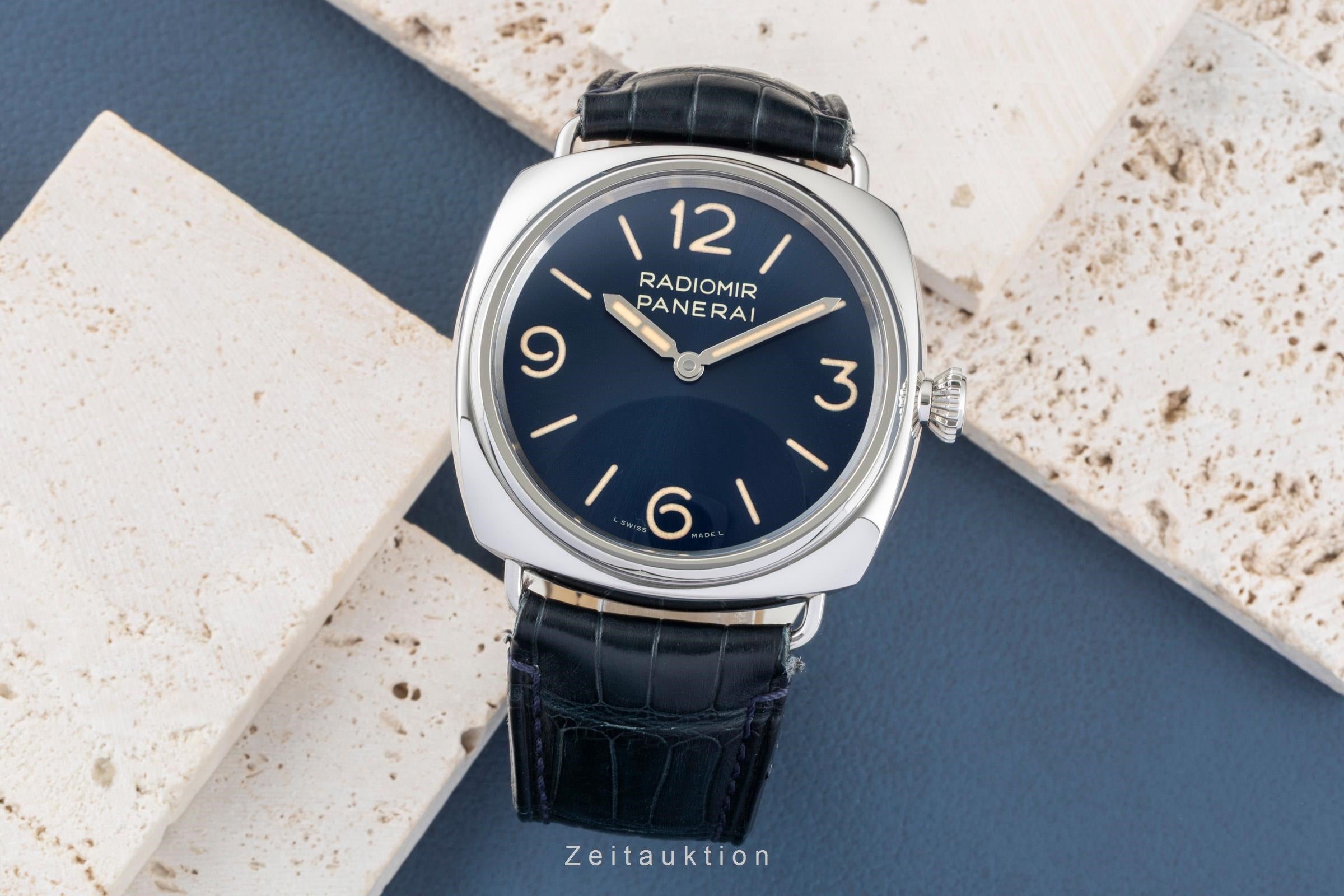 Panerai Radiomir Officine 45 Blue Dial Stahl Handaufzug Herren PAM01383 B&P 2024 [2603408]