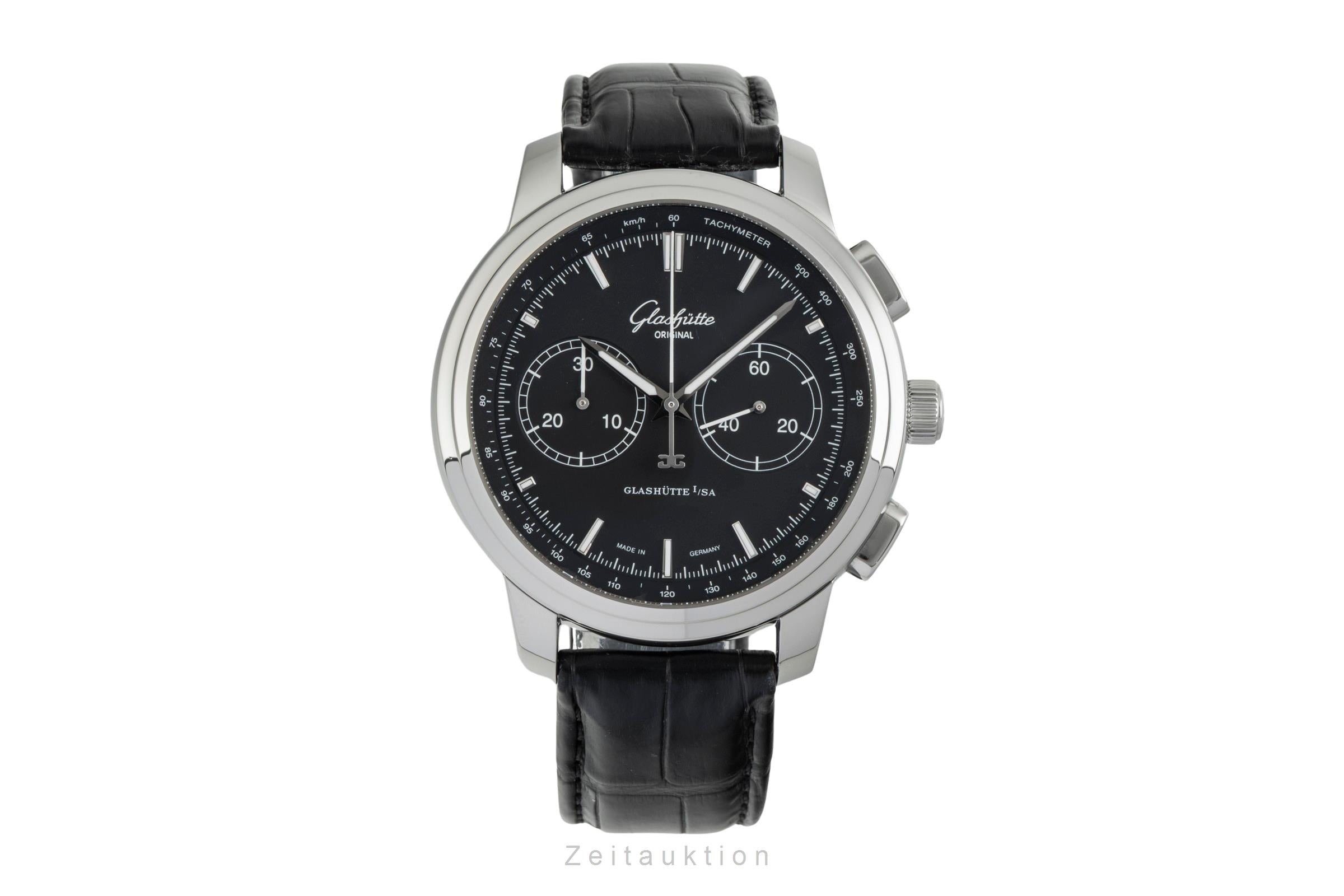 Glashütte Senator cronógrafo acero automático reloj para caballeros 1-39-34-20-42-04  [2603409]