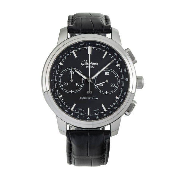 Glashütte Senator cronógrafo acero automático reloj para caballeros 1-39-34-20-42-04  [2603409]