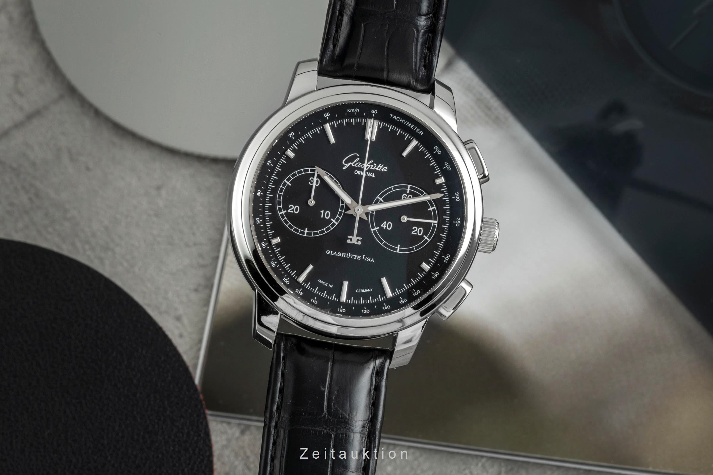 Glashütte Senator cronógrafo acero automático reloj para caballeros 1-39-34-20-42-04  [2603409]