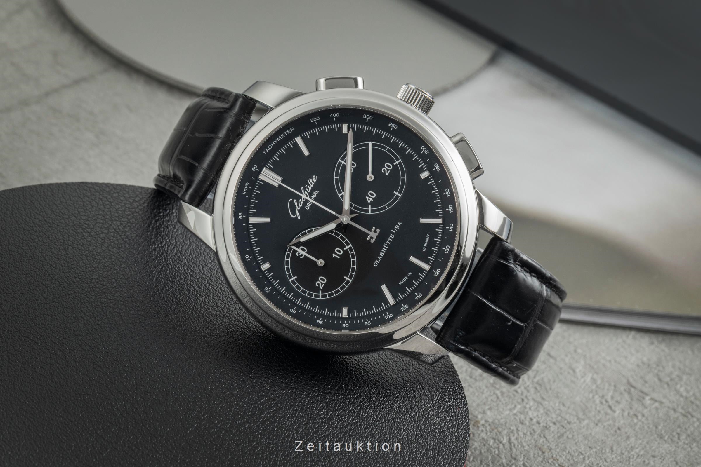 Glashütte Senator cronógrafo acero automático reloj para caballeros 1-39-34-20-42-04  [2603409]