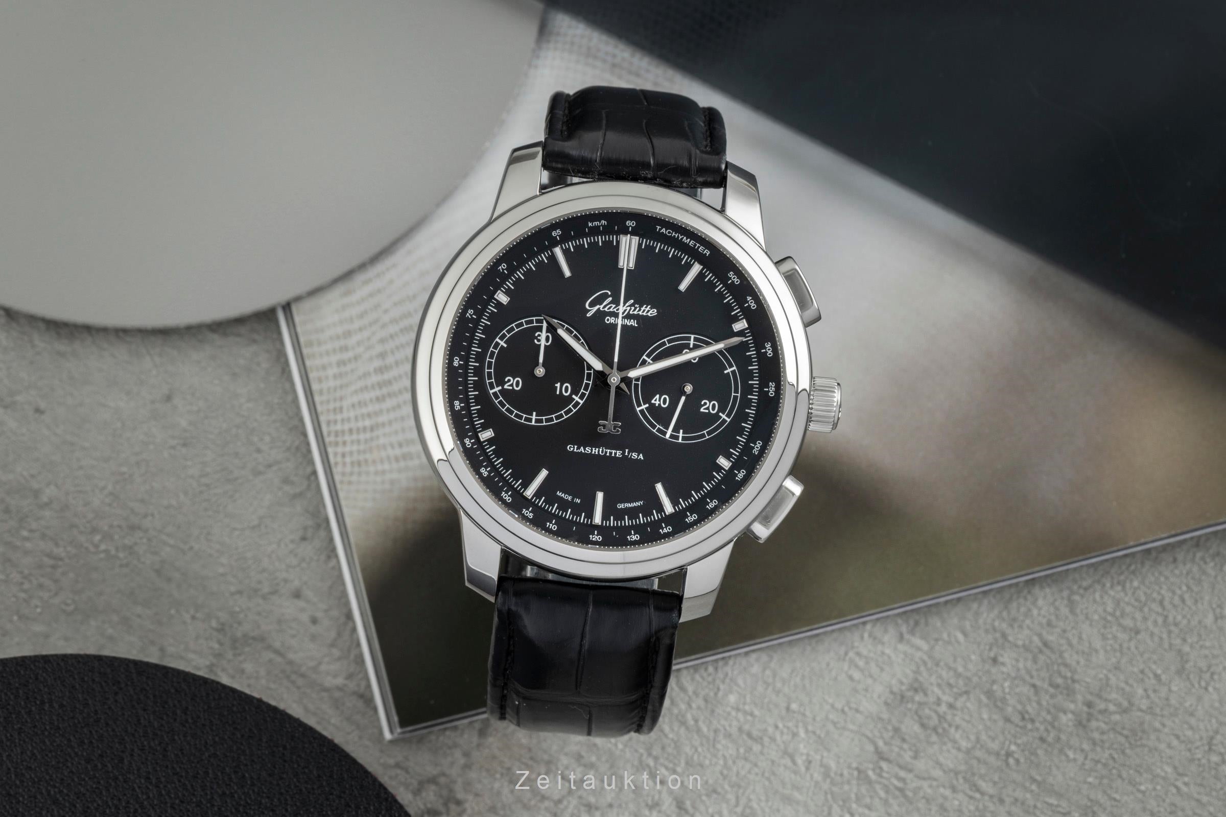 Glashütte Senator cronógrafo acero automático reloj para caballeros 1-39-34-20-42-04  [2603409]