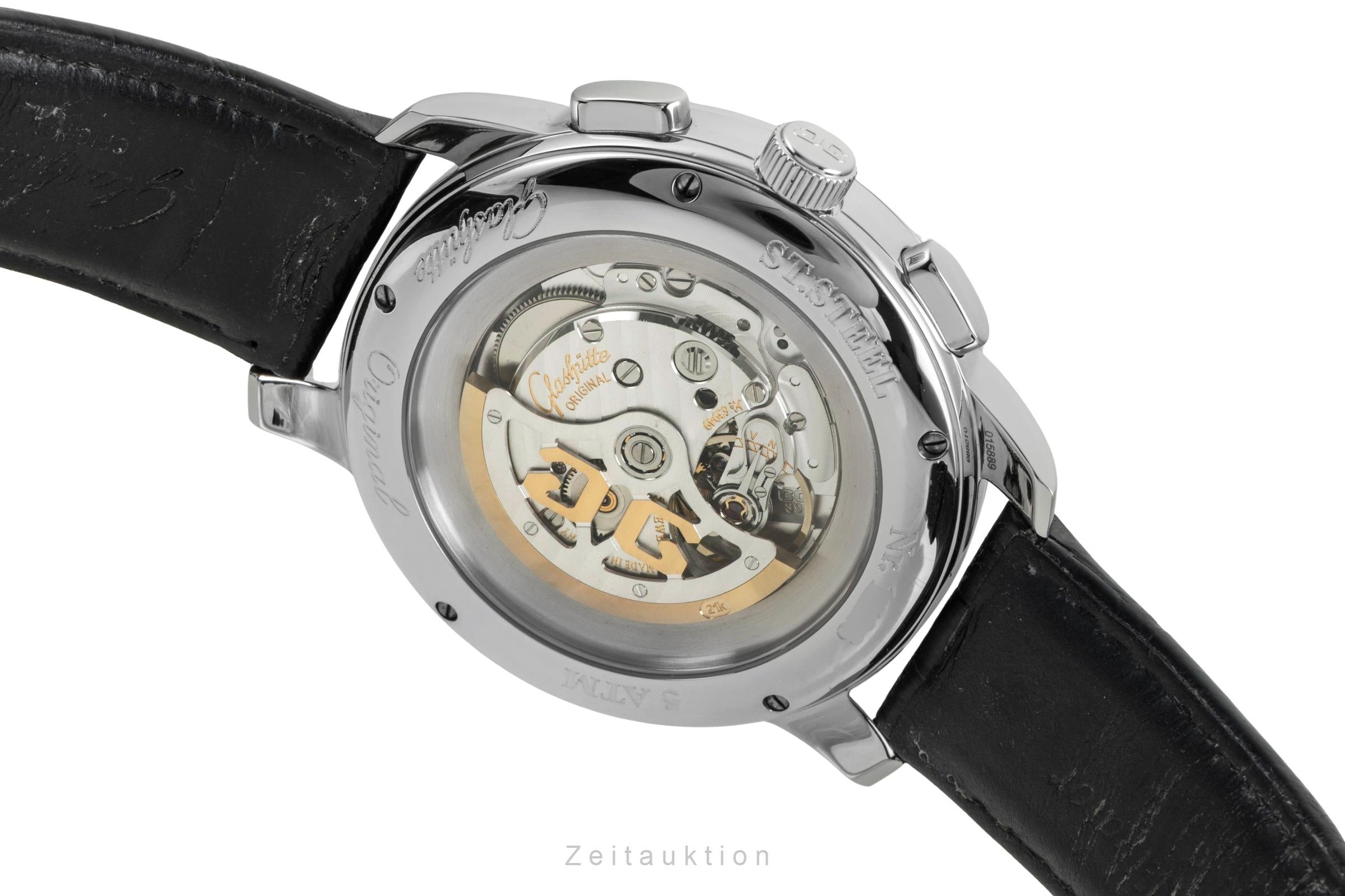 Glashütte Senator cronógrafo acero automático reloj para caballeros 1-39-34-20-42-04  [2603409]