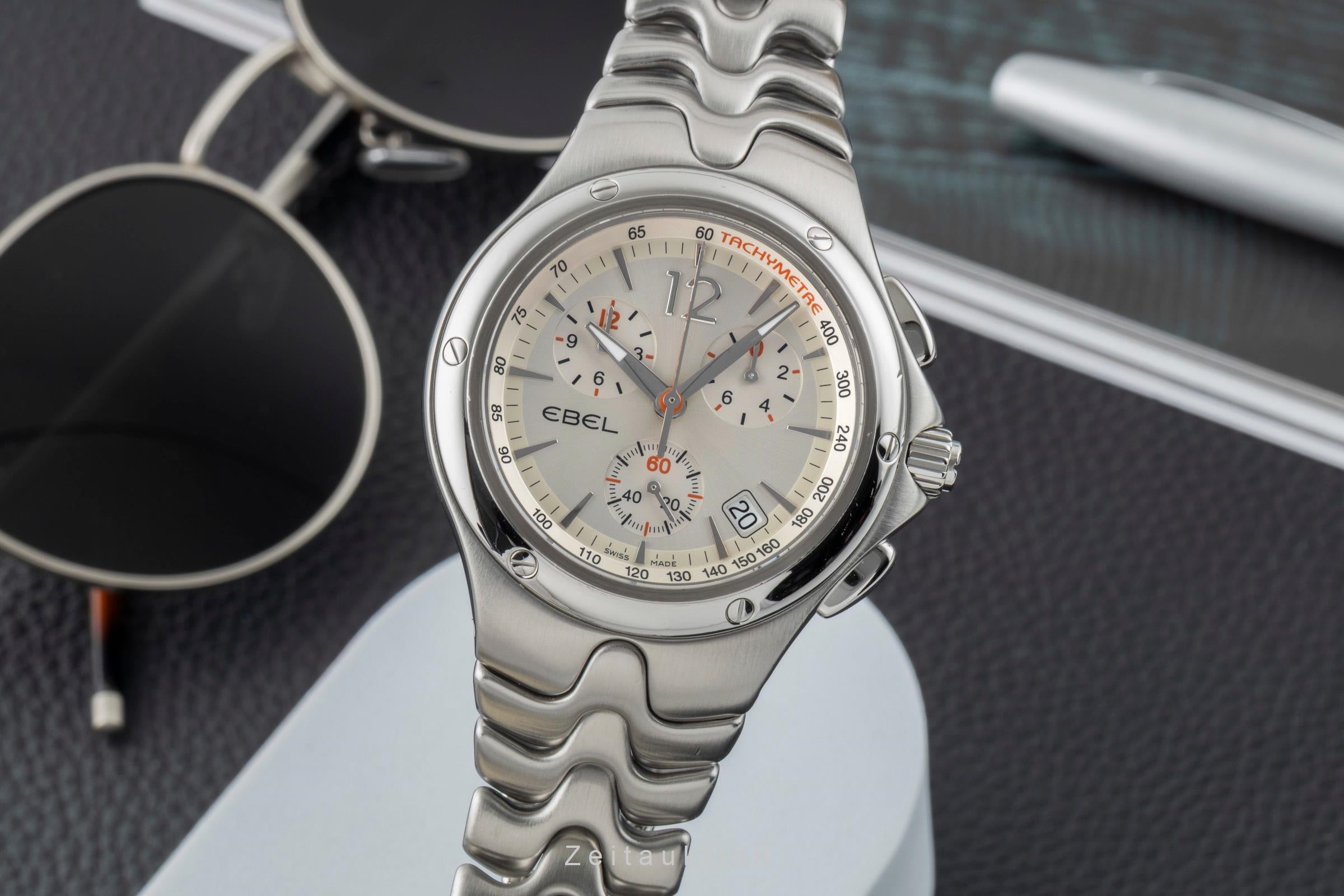 Ebel Sportwave Chronograph Stahl Quarz Herrenuhr Ref. E9251K51 Box  [2603414]