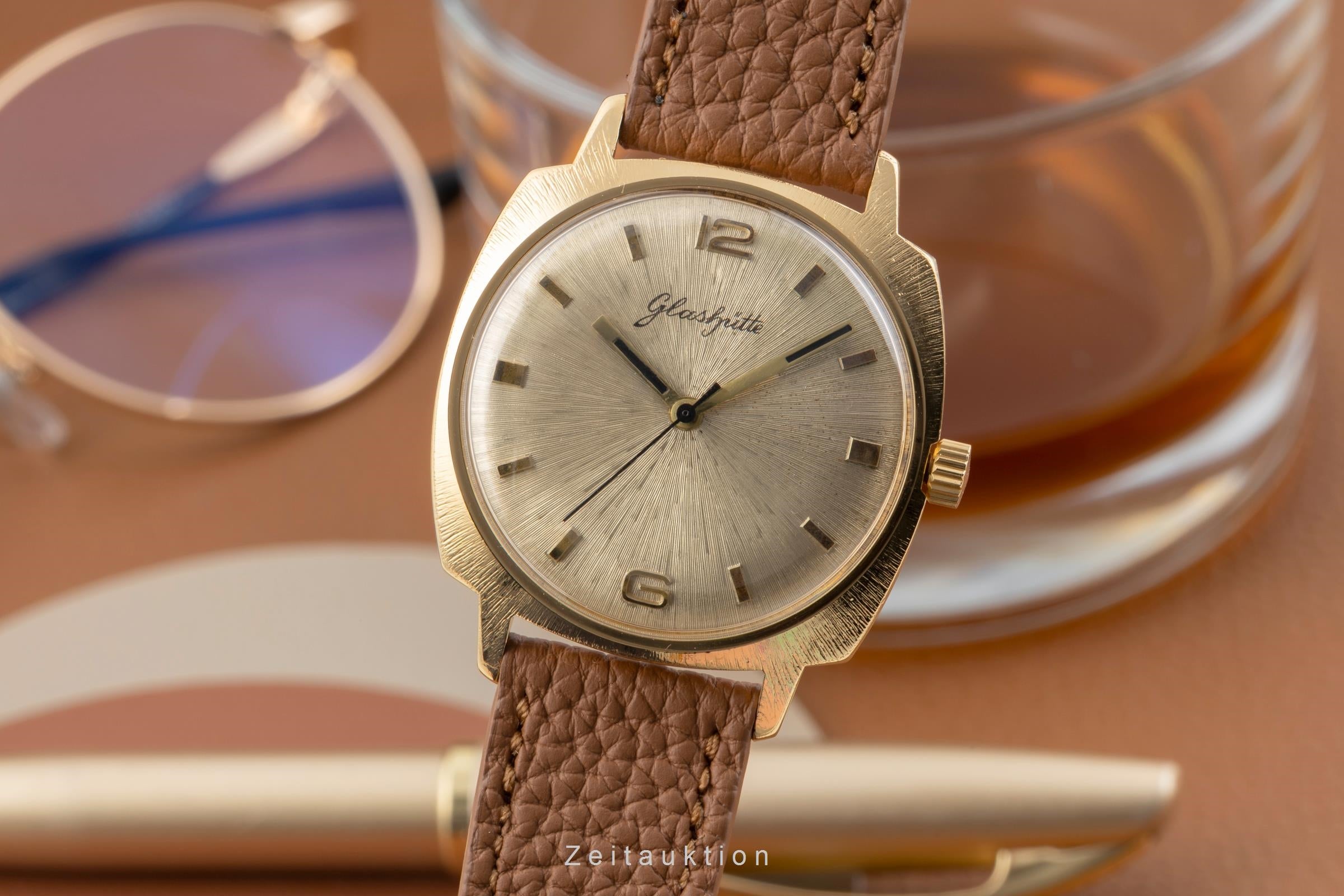 Glashütte Spezimatic latón bañado en oro automático reloj para caballeros Vintage  [2603463]