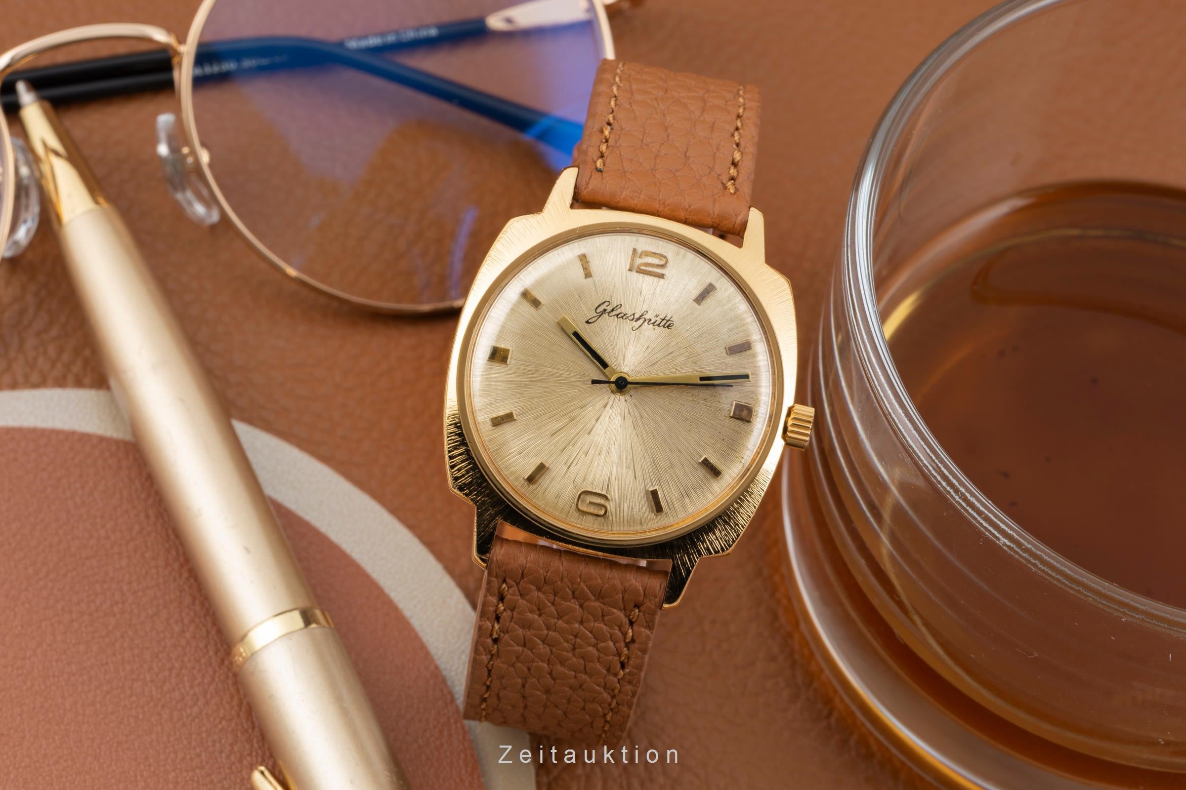 Glashütte Spezimatic latón bañado en oro automático reloj para caballeros Vintage  [2603463]
