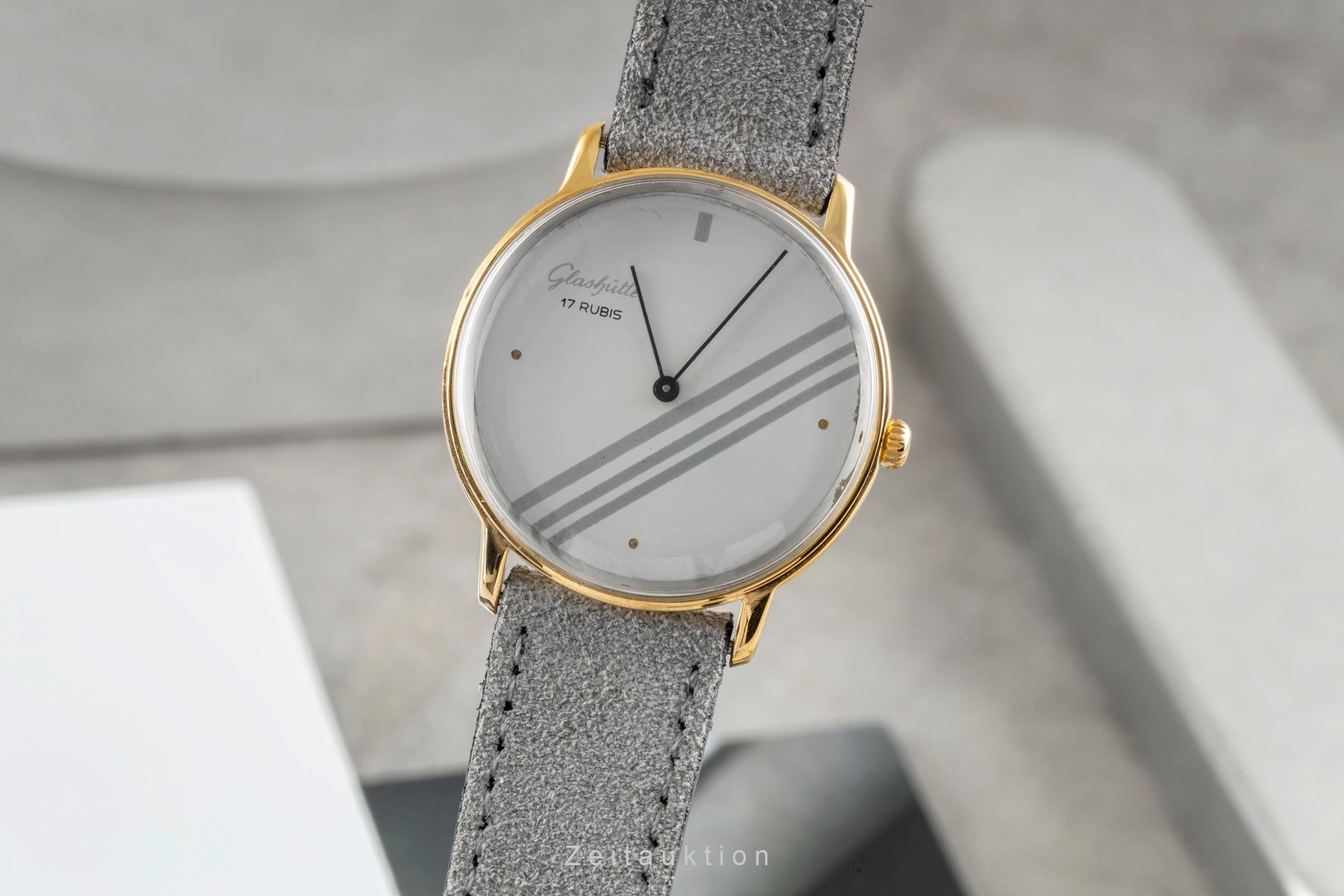 Glashütte bañado en oro cuerda manual reloj para caballeros  [2603464]