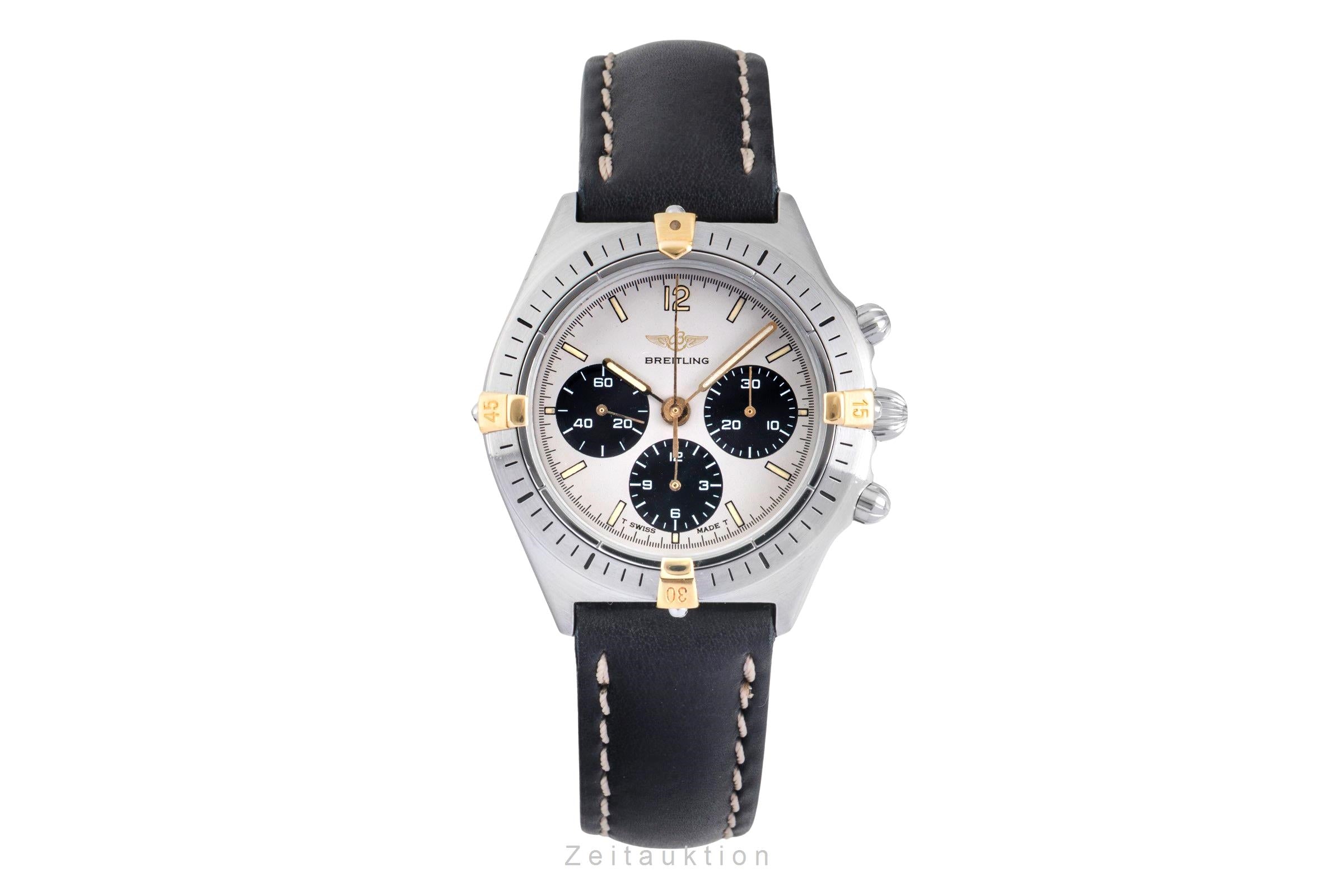 Breitling Callisto Chronograph Stahl vergoldet Handaufzug Herrenuhr Ref. 80520 [2603467]